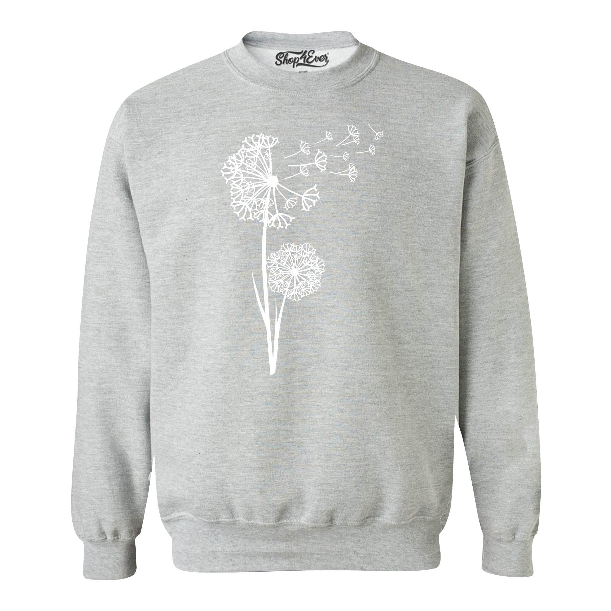Dandelion Blowing Wish Flower Wildflowers Crewneck Sweatshirts