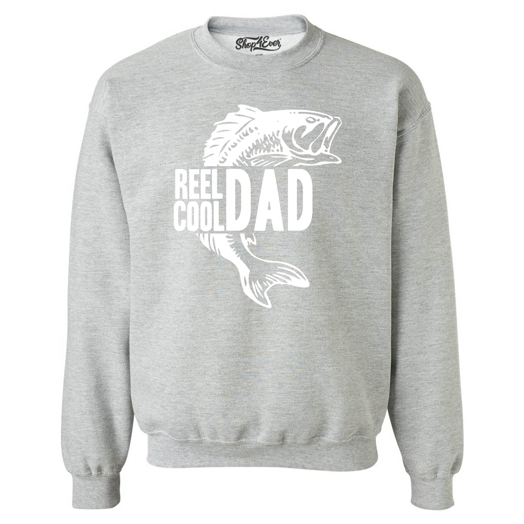 Reel Cool Dad Fishing Lake Crewneck Sweatshirts