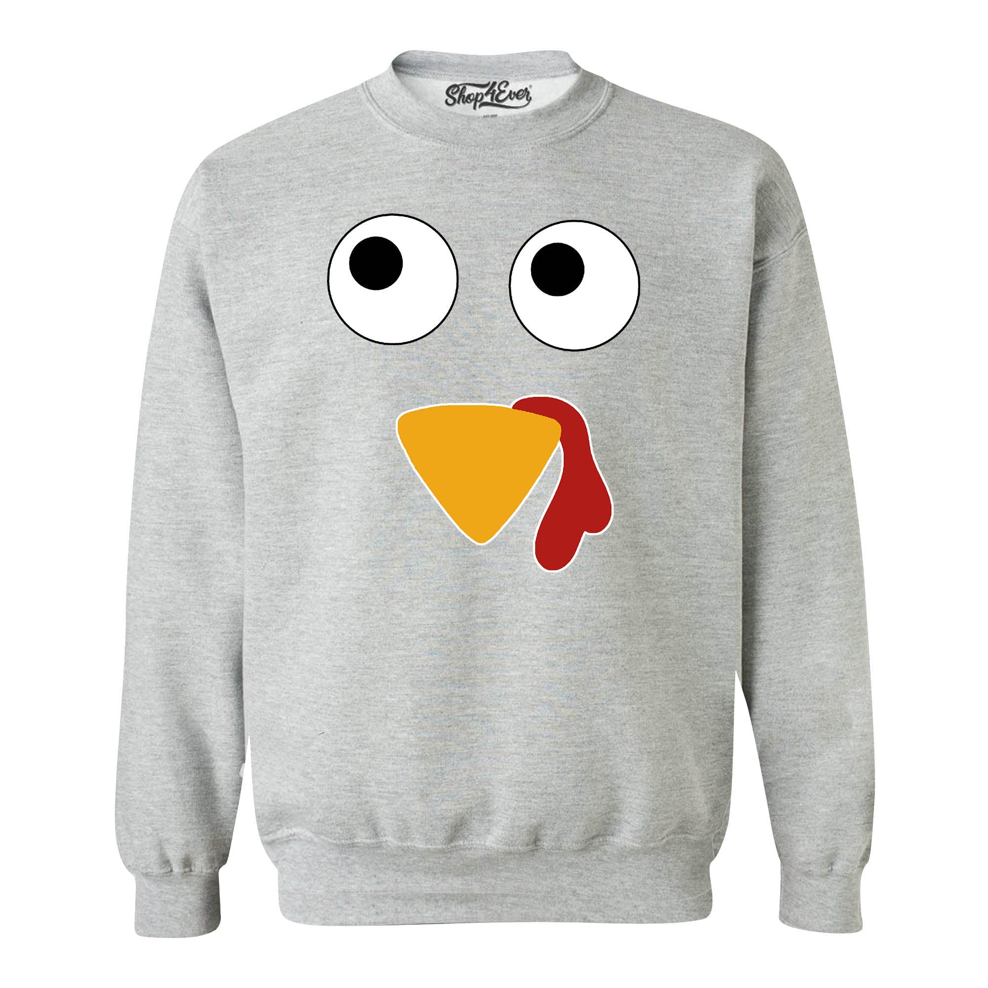 Turkey Face Crewnecks Thanksgiving Sweatshirts