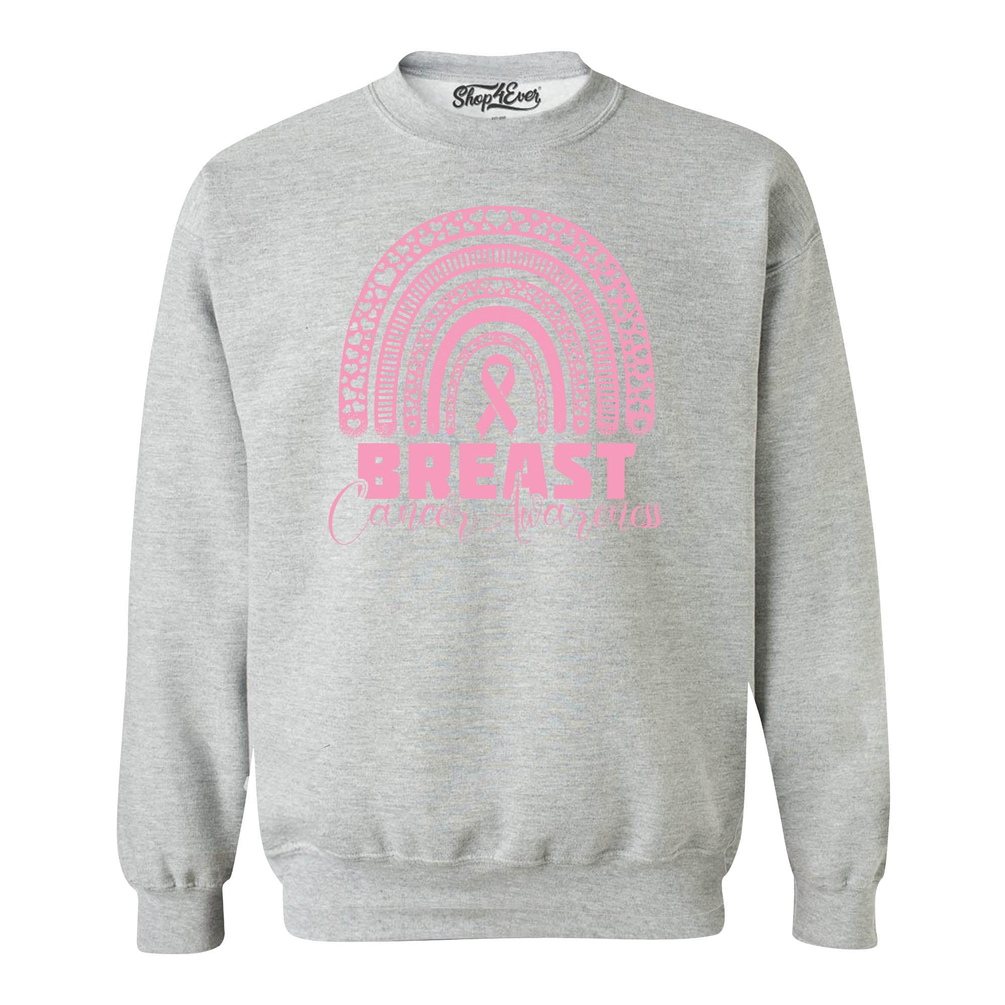 Breast Cancer Awareness Rainbow Crewneck Sweatshirts