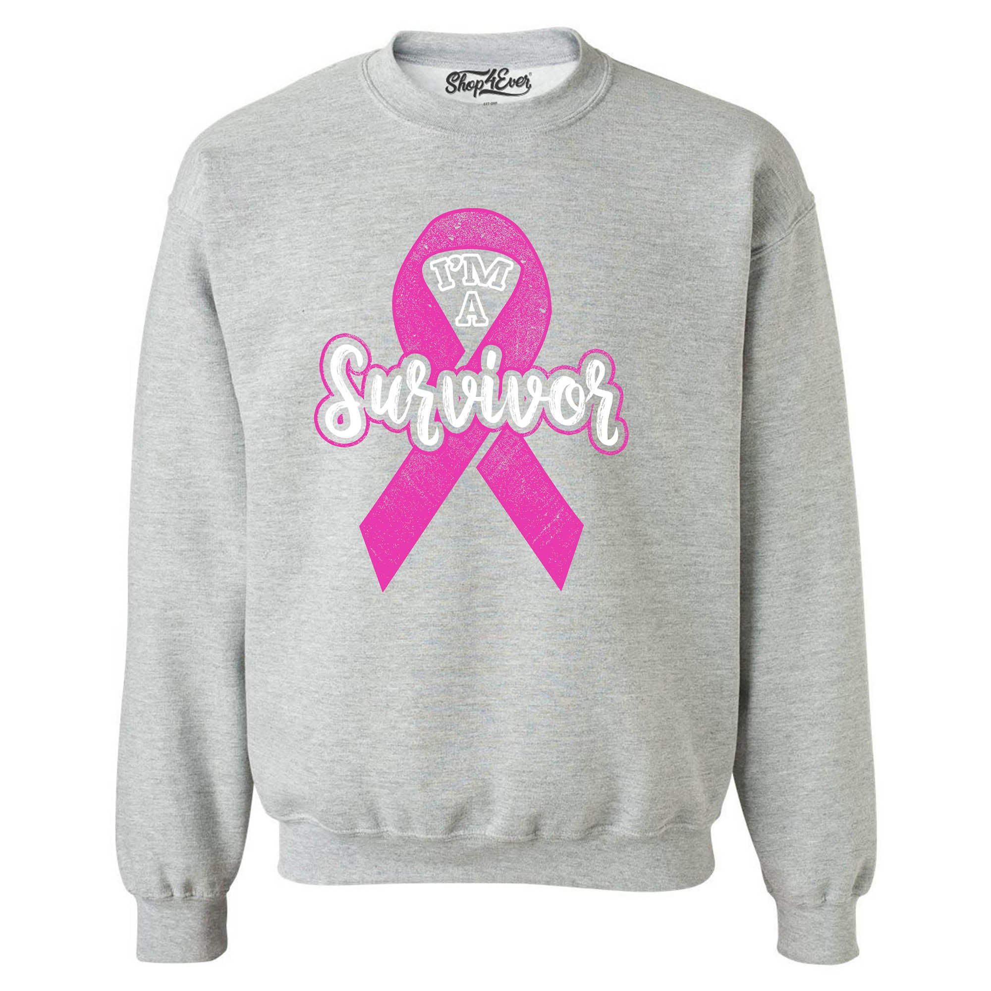 I'm A Survivor Breast Cancer Awareness Crewneck Sweatshirts