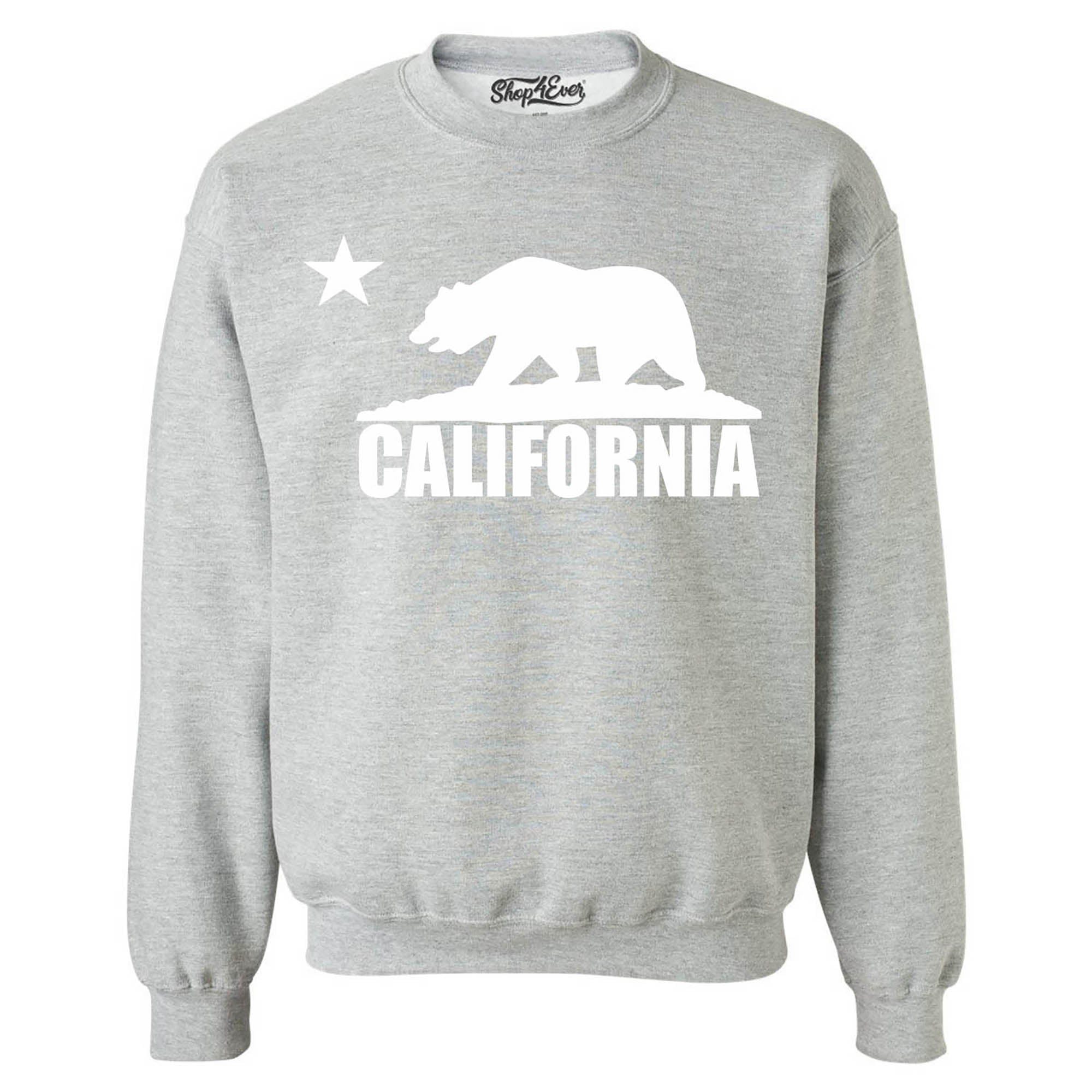 California Bear White Crewnecks California Sweatshirts