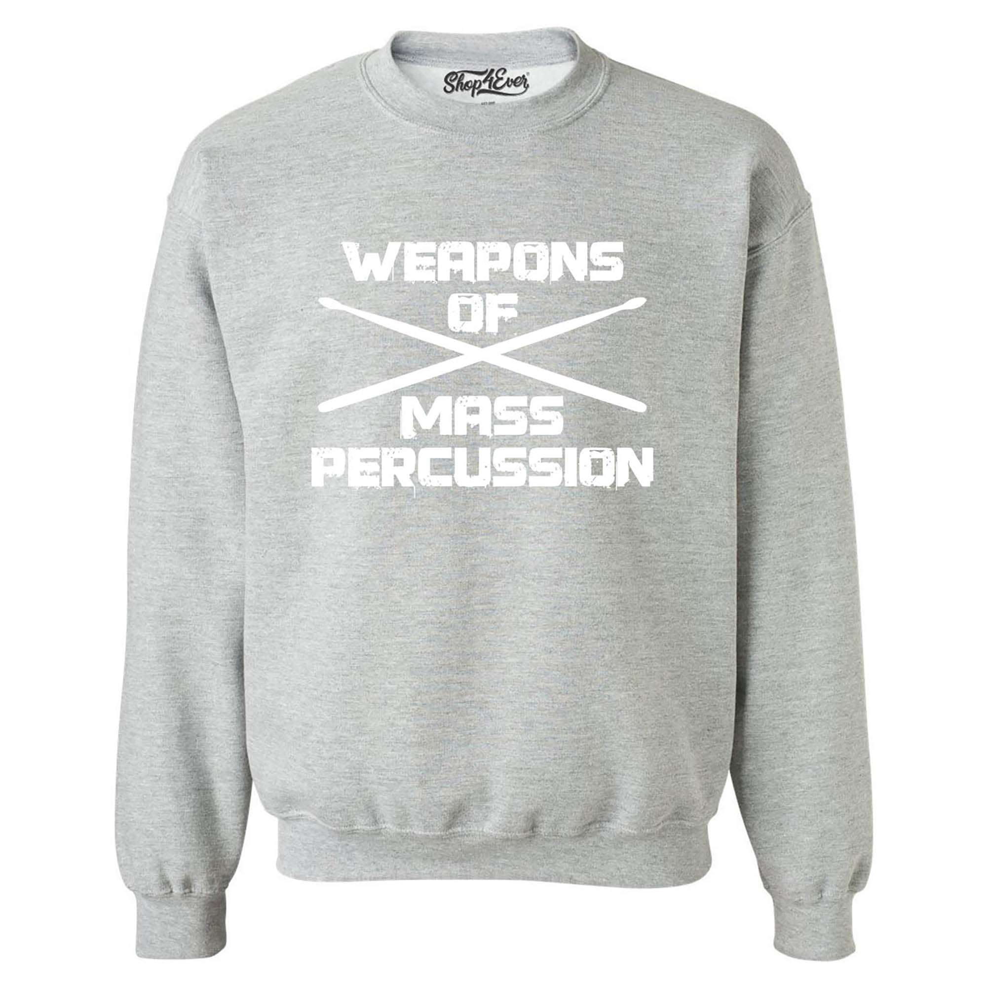 Weapons of Mass Percussion Drumsticks Drummer Crewneck Sweatshirts