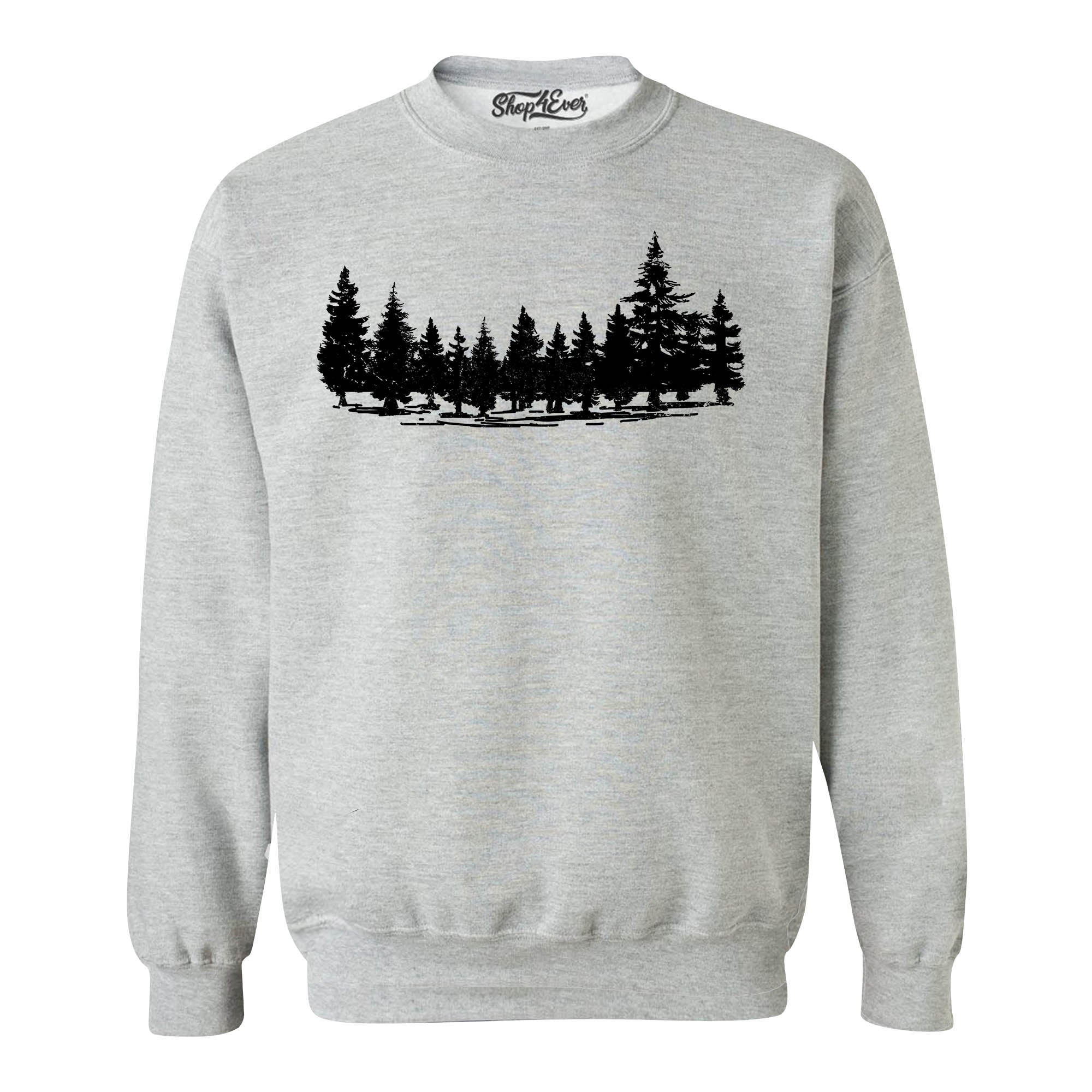 Forest Trees Nature Mountains Wildlife Crewneck Sweatshirts