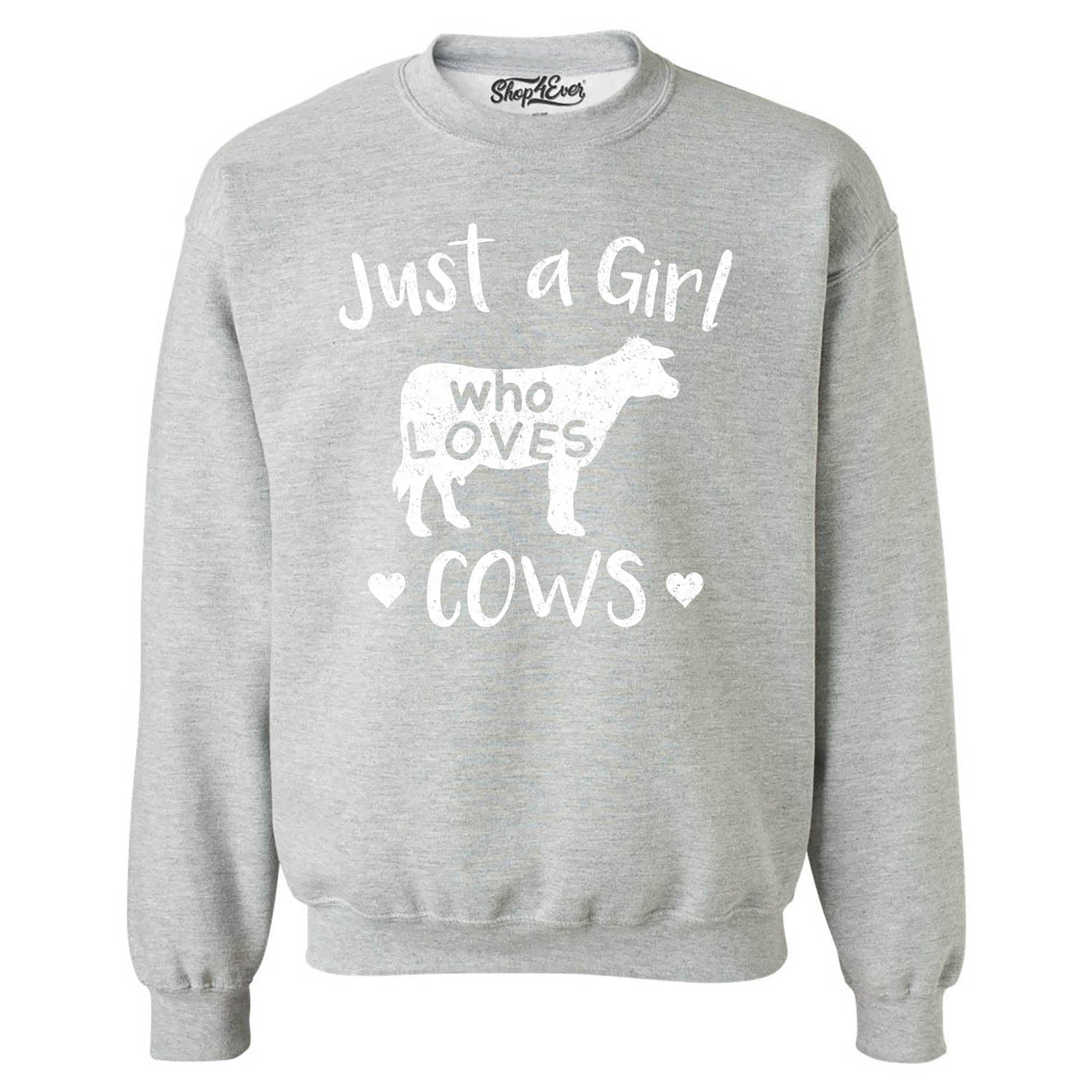 Just A Girl Who Loves Cows Crewneck Sweatshirts
