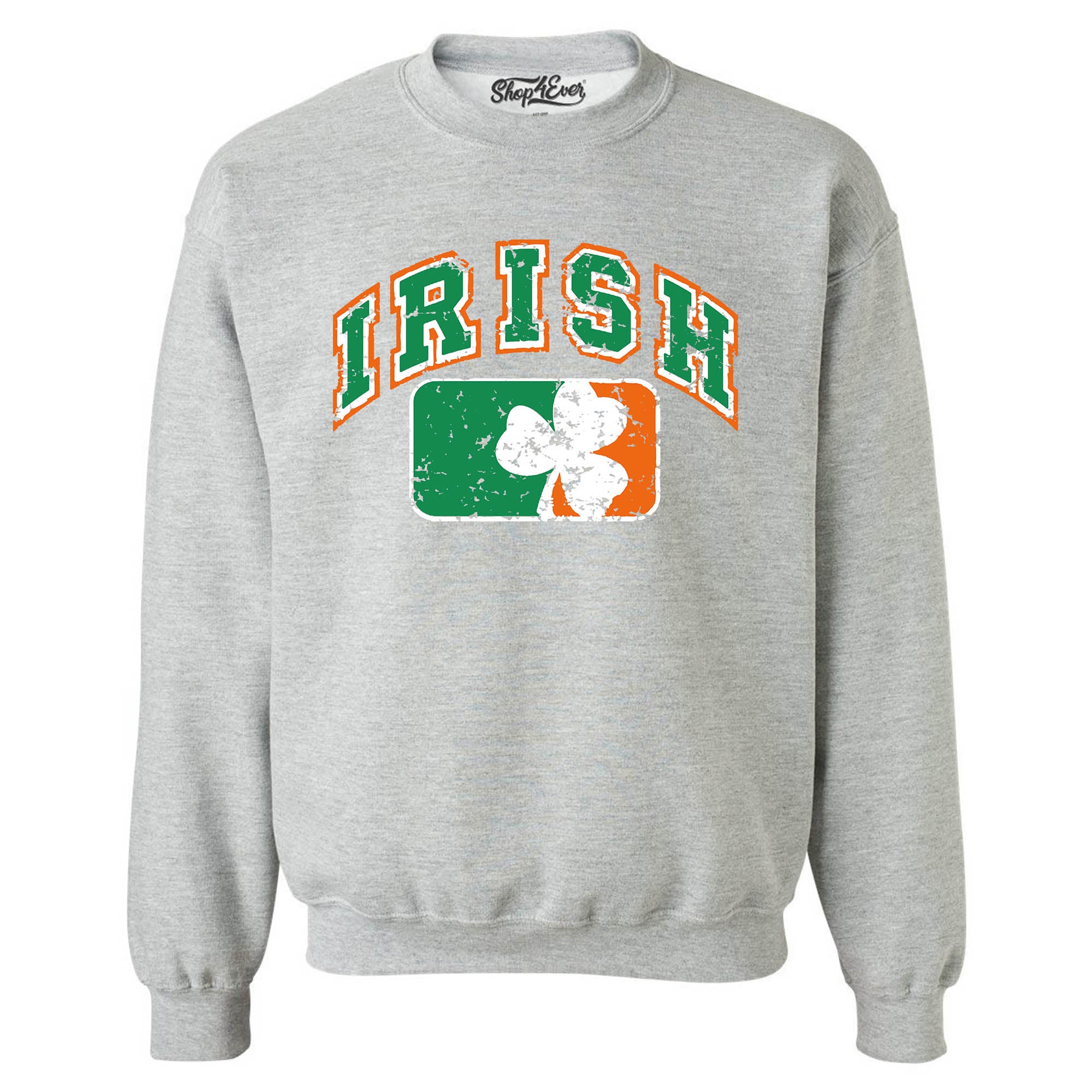 Vintage Irish Flag Shamrock Crewnecks St. Patricks Day Sweatshirts