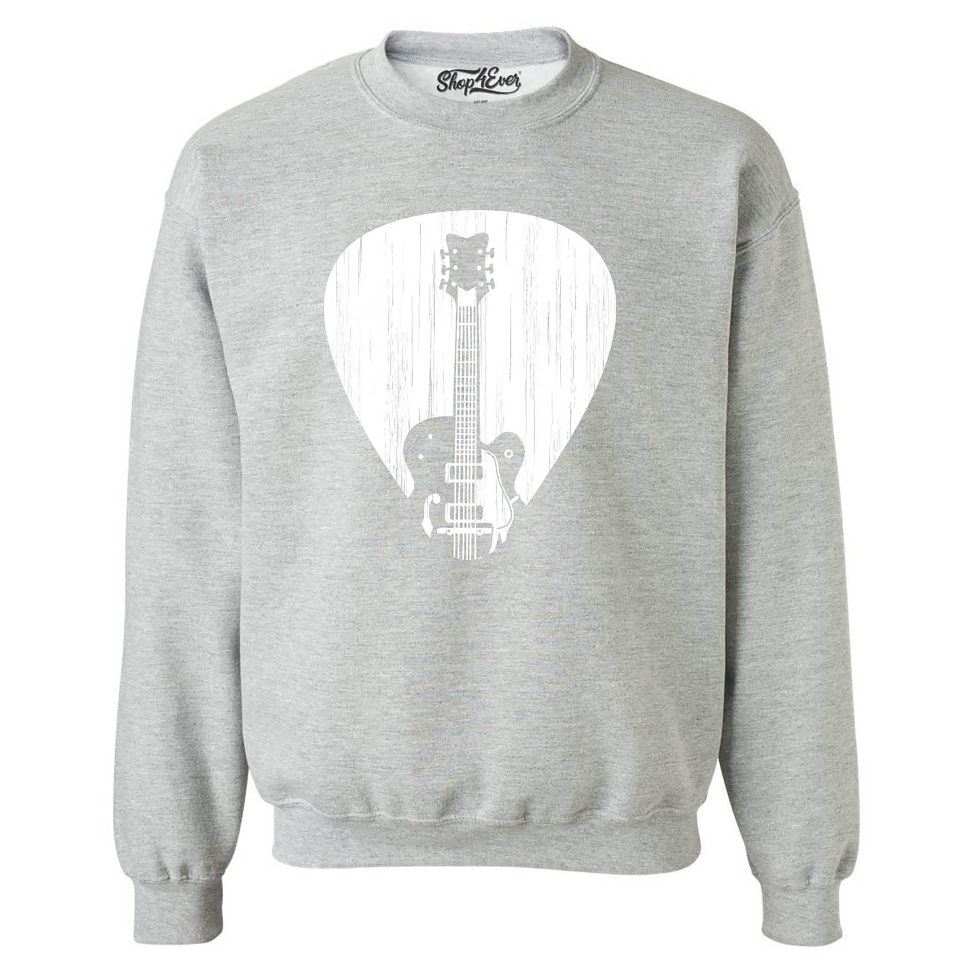 Electric Guitar Pick Musician Crewneck Sweatshirts