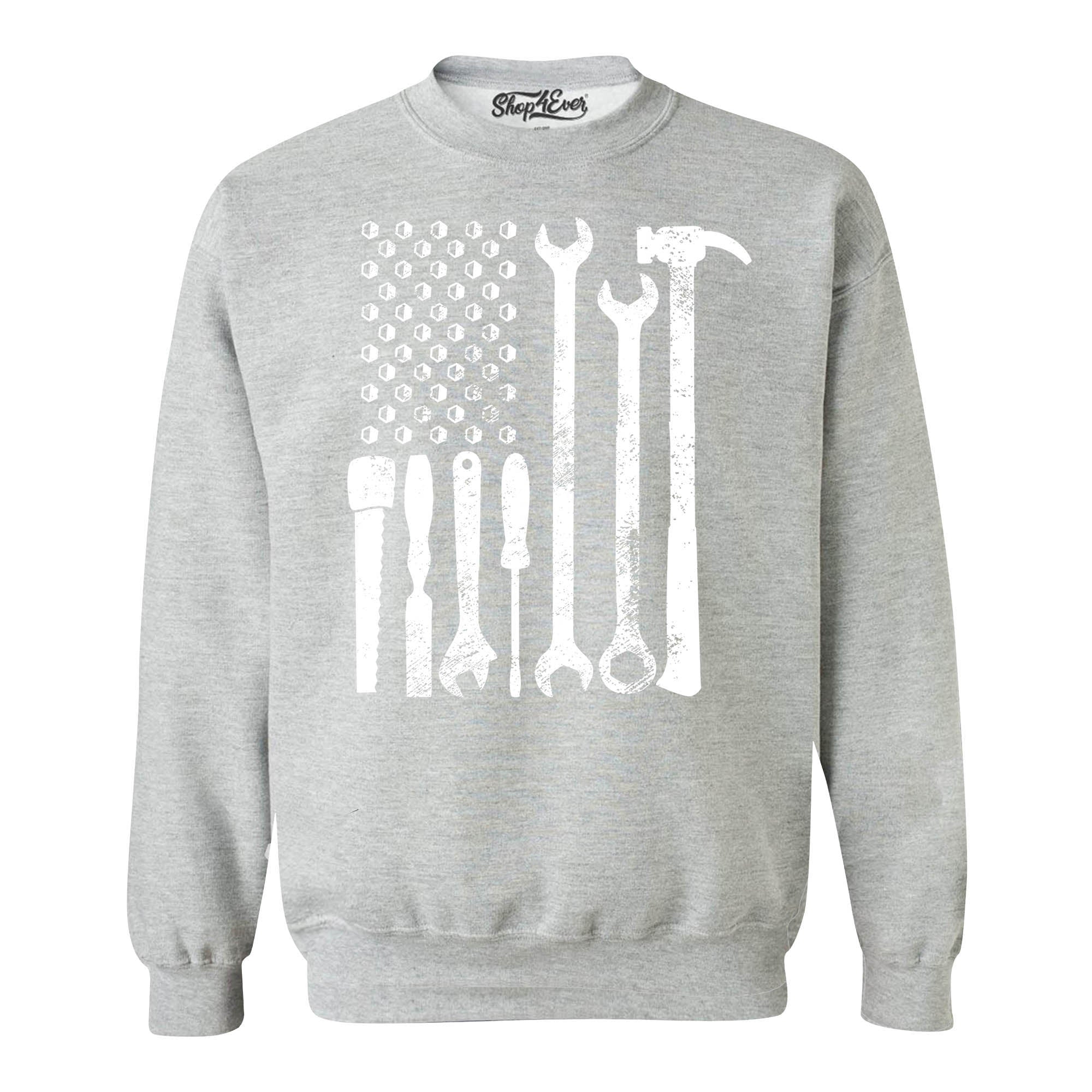 Mechanic Tool American Flag USA Crewneck Sweatshirts