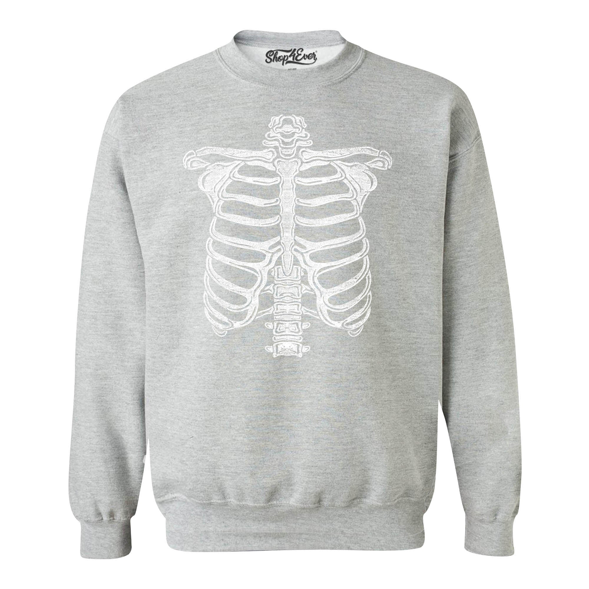 Skeleton Ribcage Halloween Costume Skull Crewneck Sweatshirts