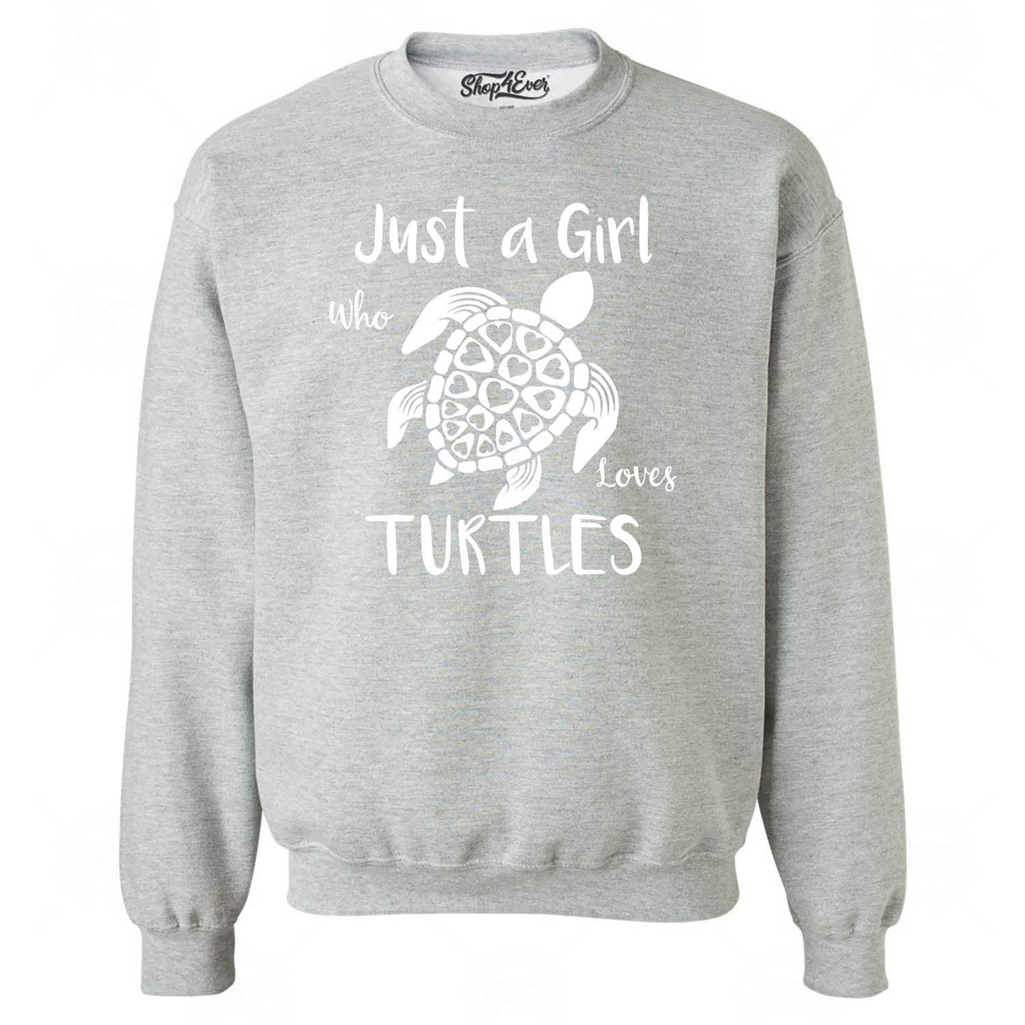 Just A Girl Who Loves Turtles Crewneck Sweatshirts