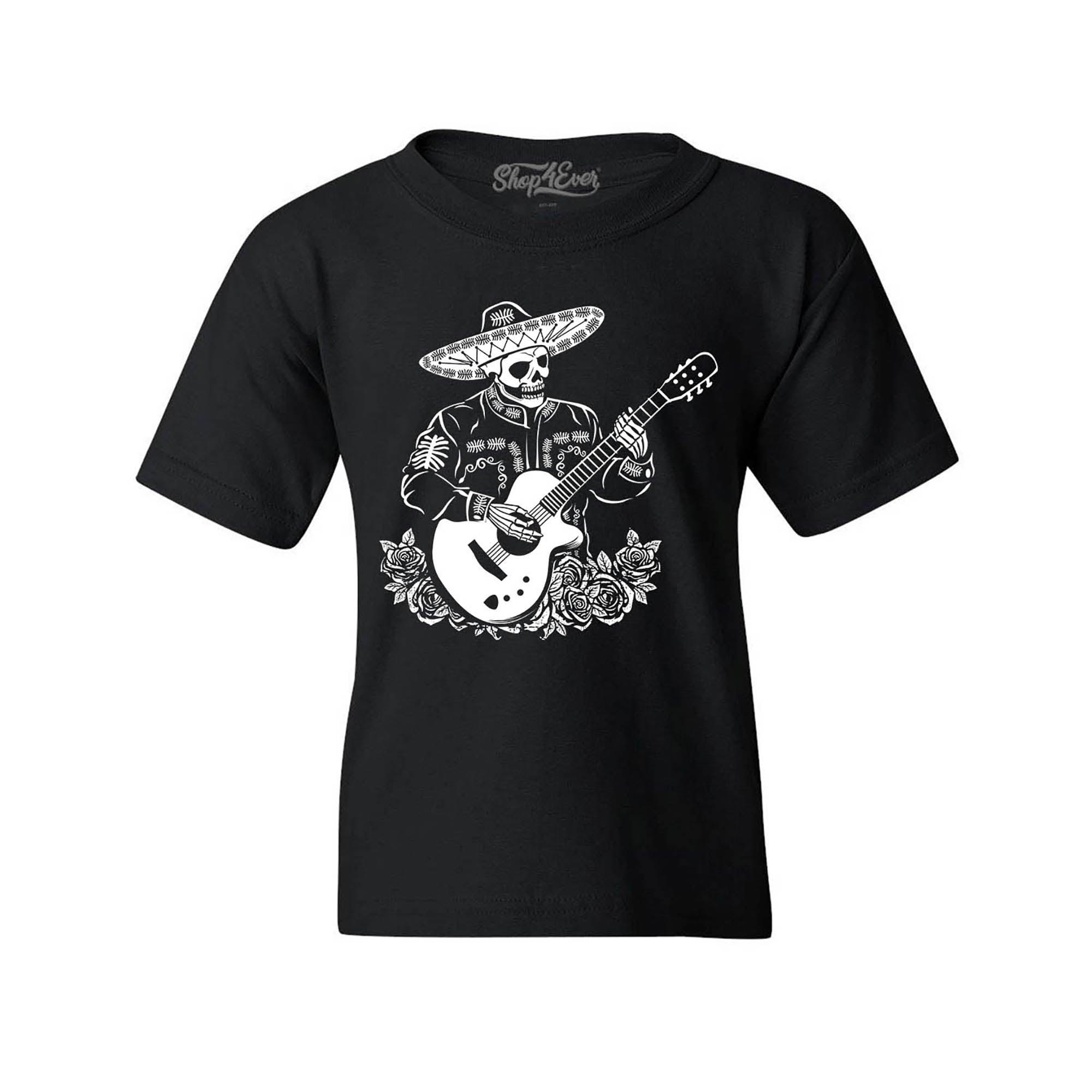 Mariachi Skeleton Playing Guitar Day of The Dead Youth's T-Shirt