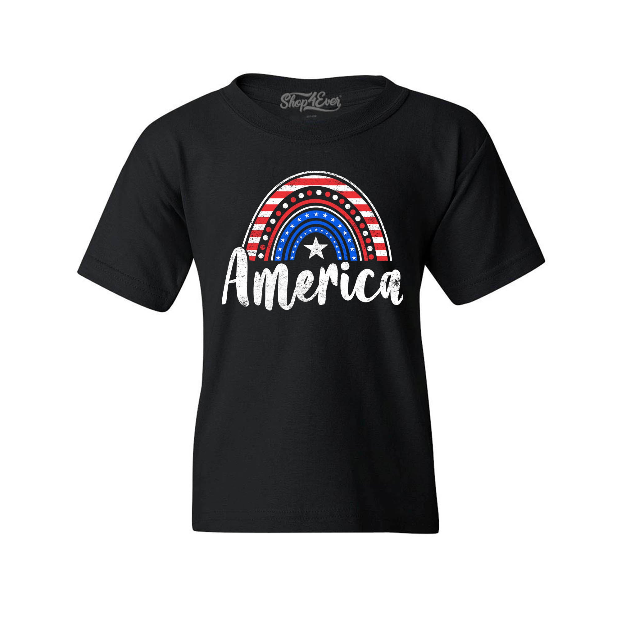 America Patriotic Rainbow 4th of July Child's T-Shirt Kids Tee