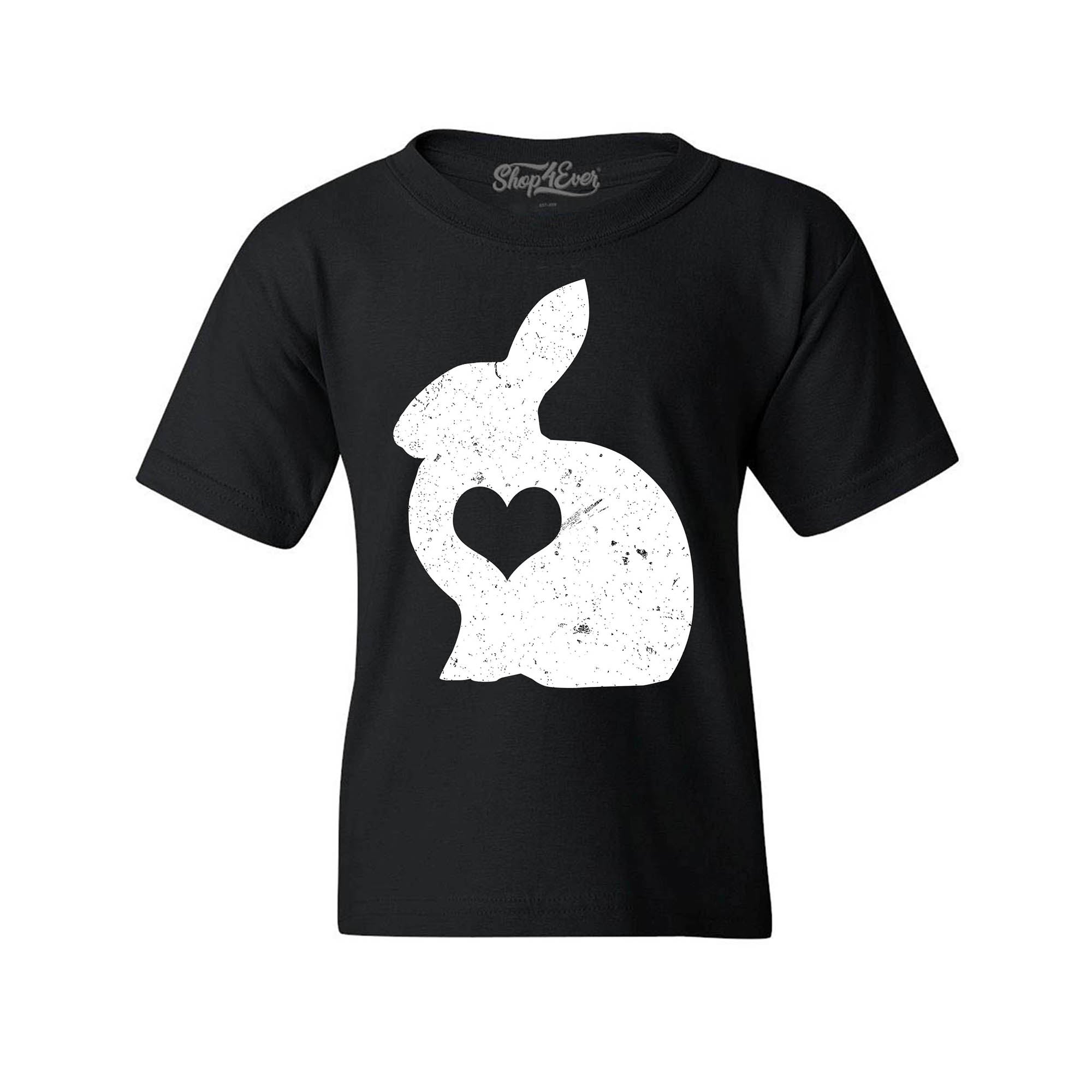 Easter Bunny Rabbit with Heart Youth's T-Shirt Spring Child Kids Tee