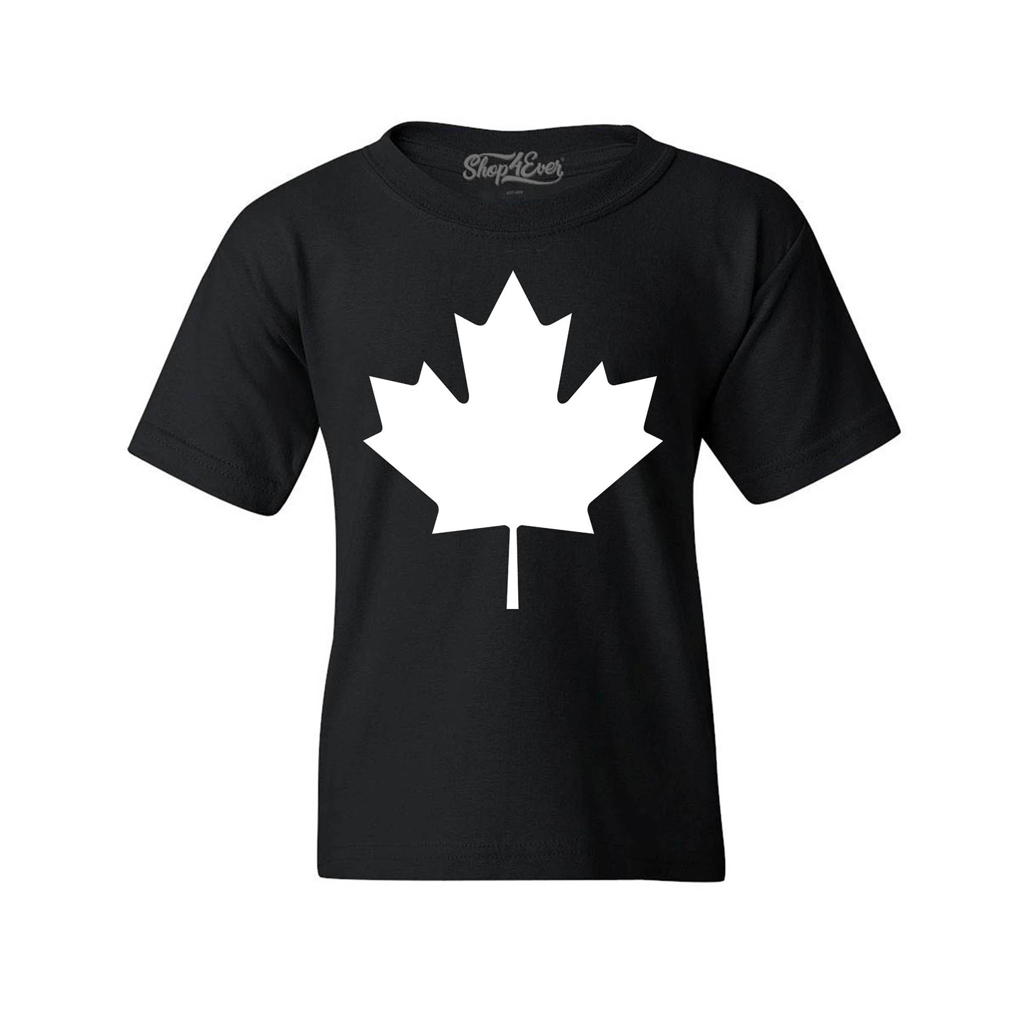 Canada White Maple Leaf Youth's T-Shirt Canadian Child Kids Tee