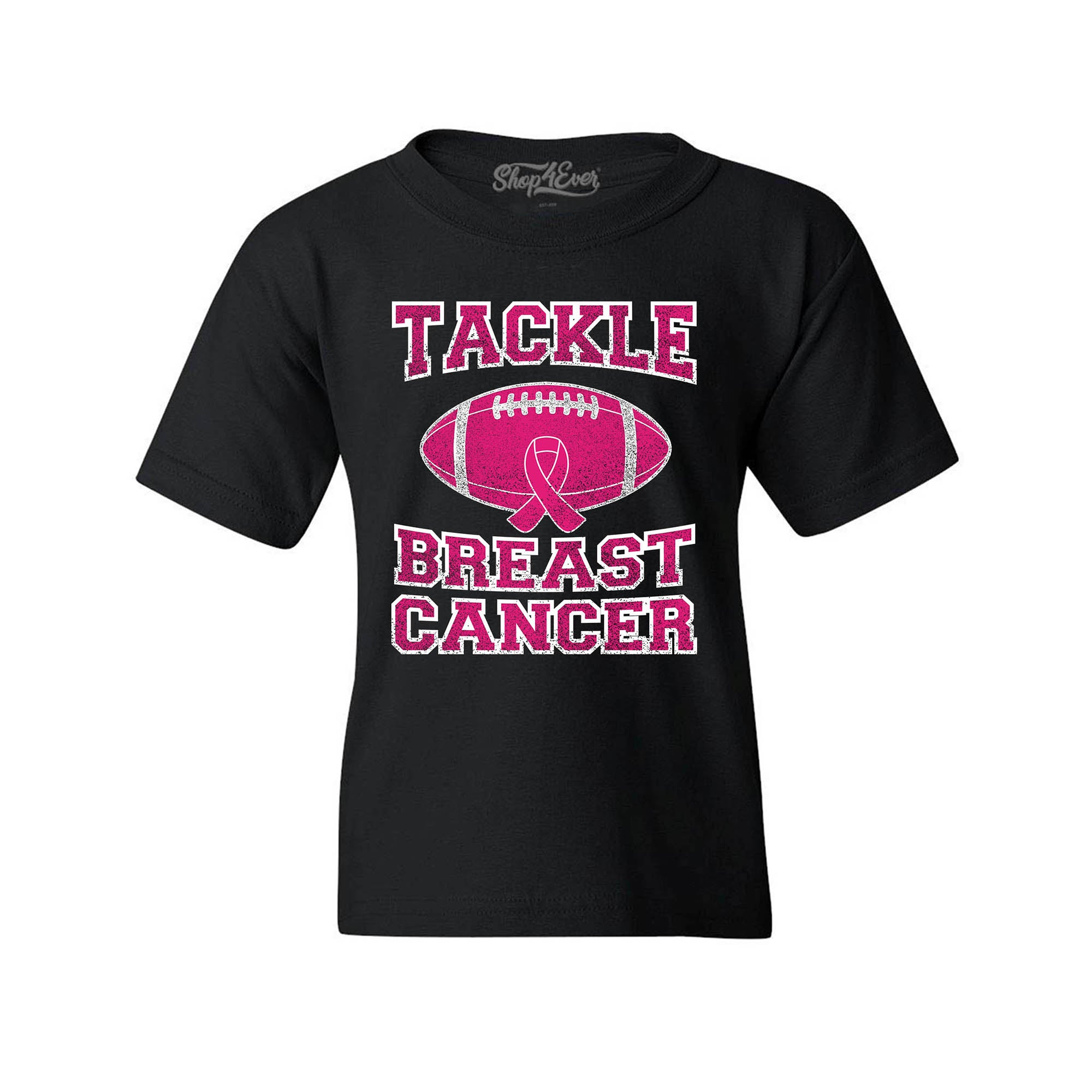 Tackle Breast Cancer Awareness Youth's T-Shirt Ribbon Support Child's Tee Shirts