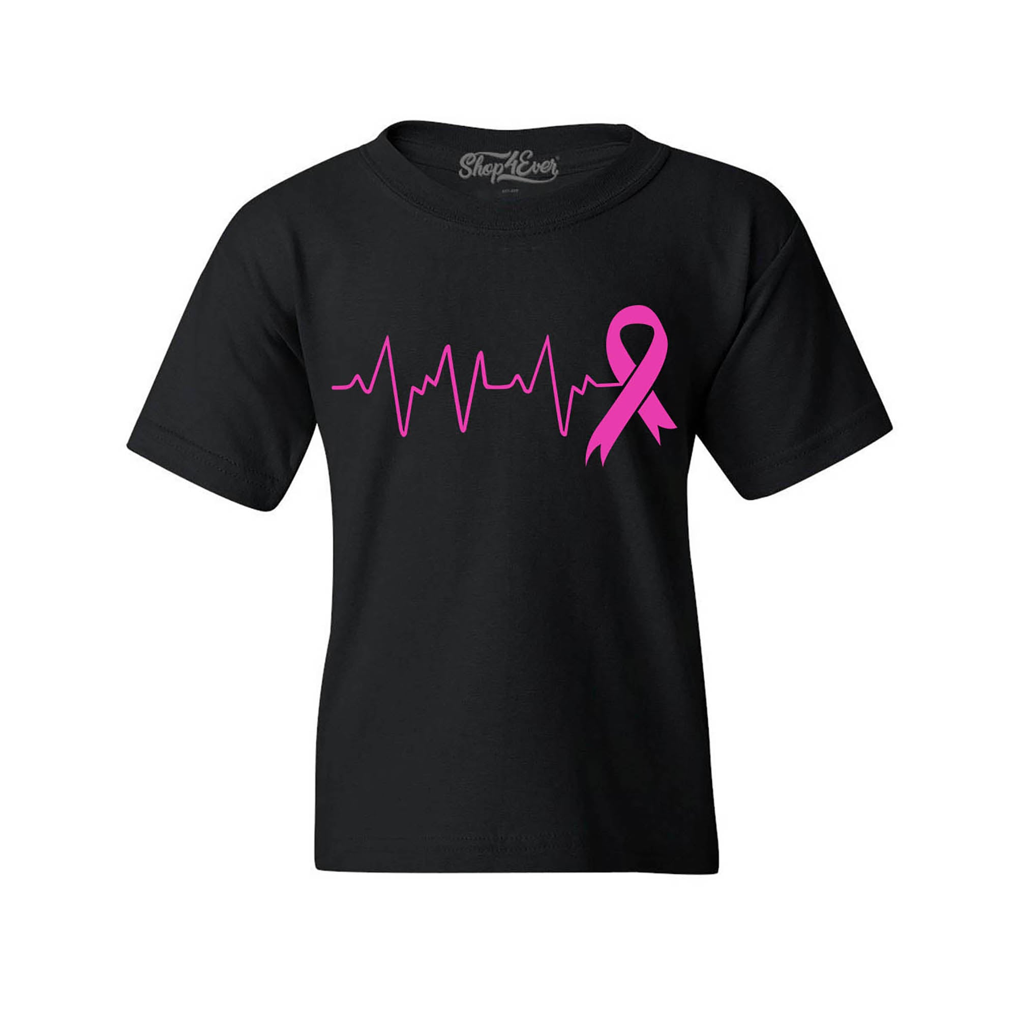 Heartbeat Pink Ribbon Breast Cancer Awareness Youth's T-Shirt