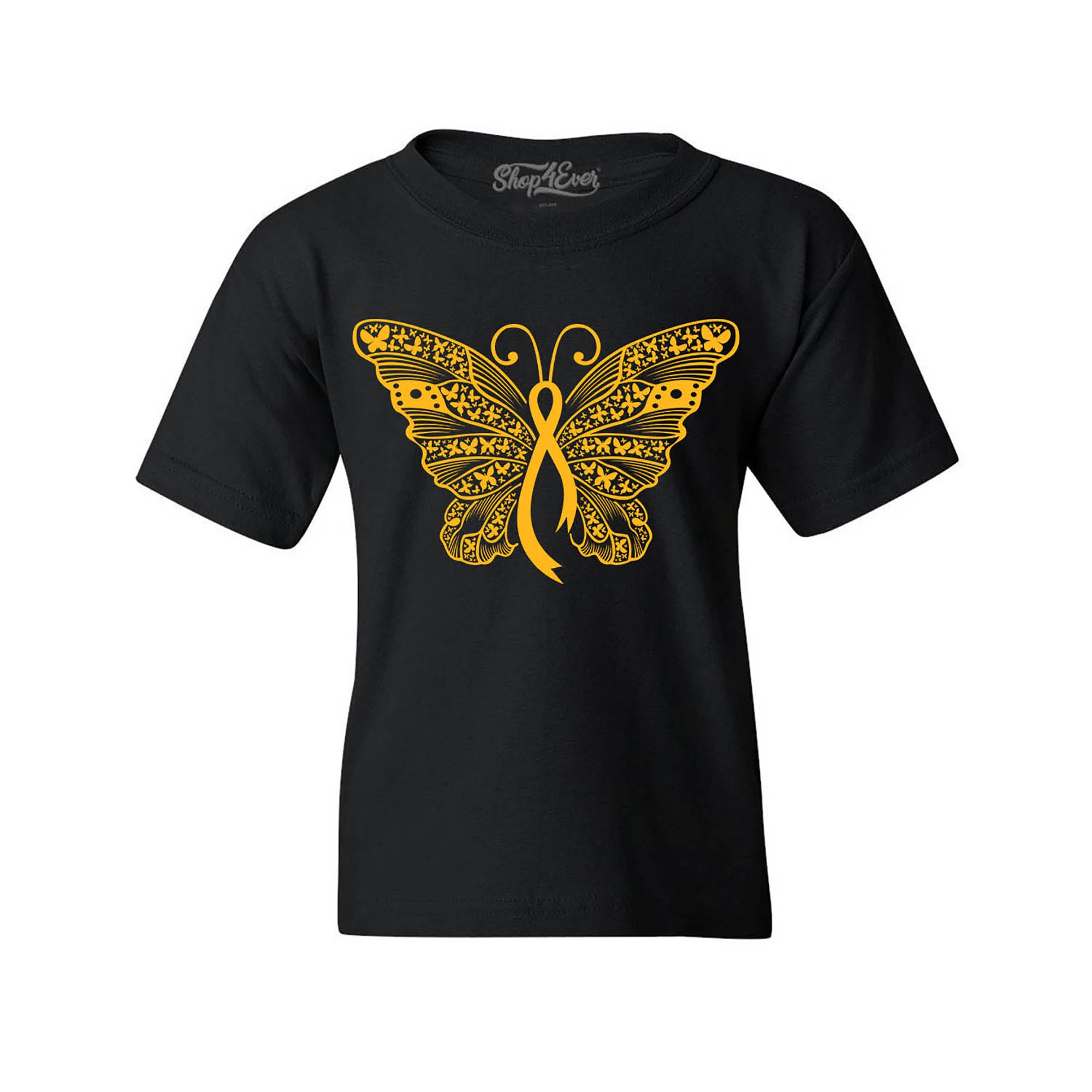 Gold Ribbon Butterfly Childhood Cancer Awareness Kids Child Tee Youth's T-Shirt