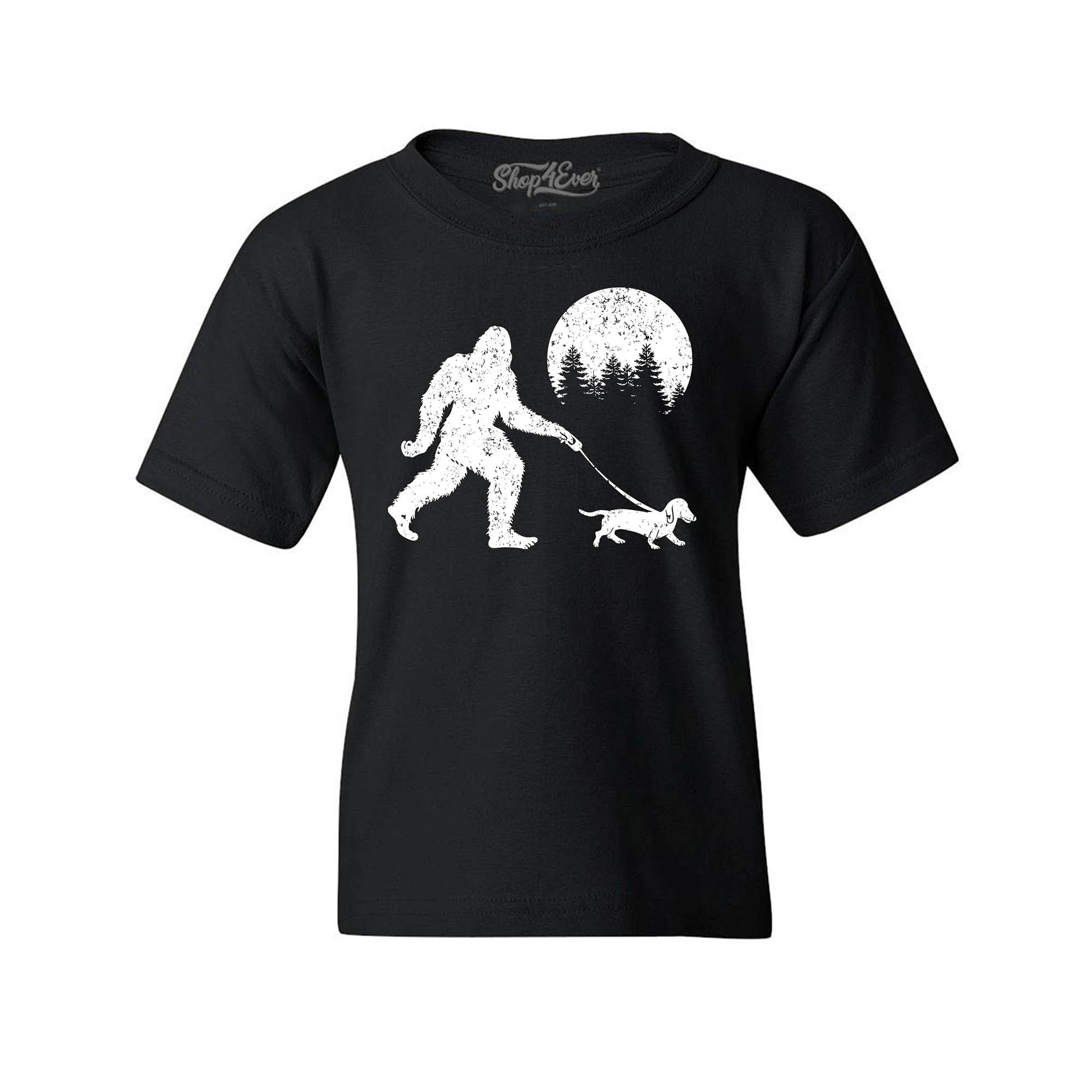 Bigfoot Walking Wiener Dog Funny Sasquatch Dachshund Youth's T-Shirt