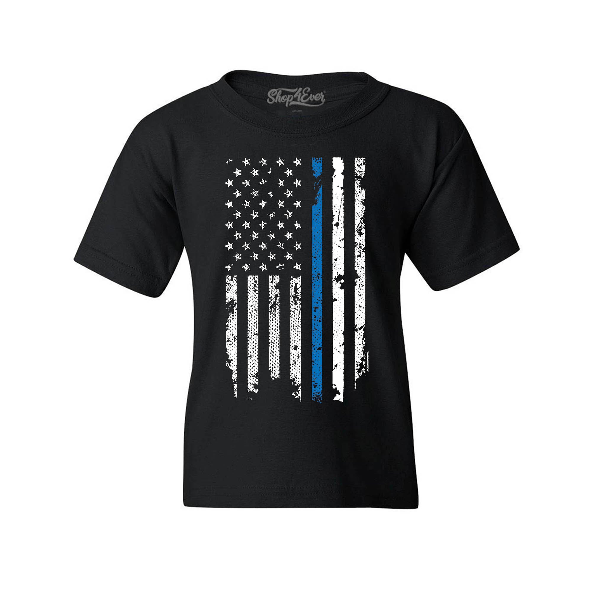 Police Officer American Flag Blue Line USA Law Enforcement Youth's T-Shirt