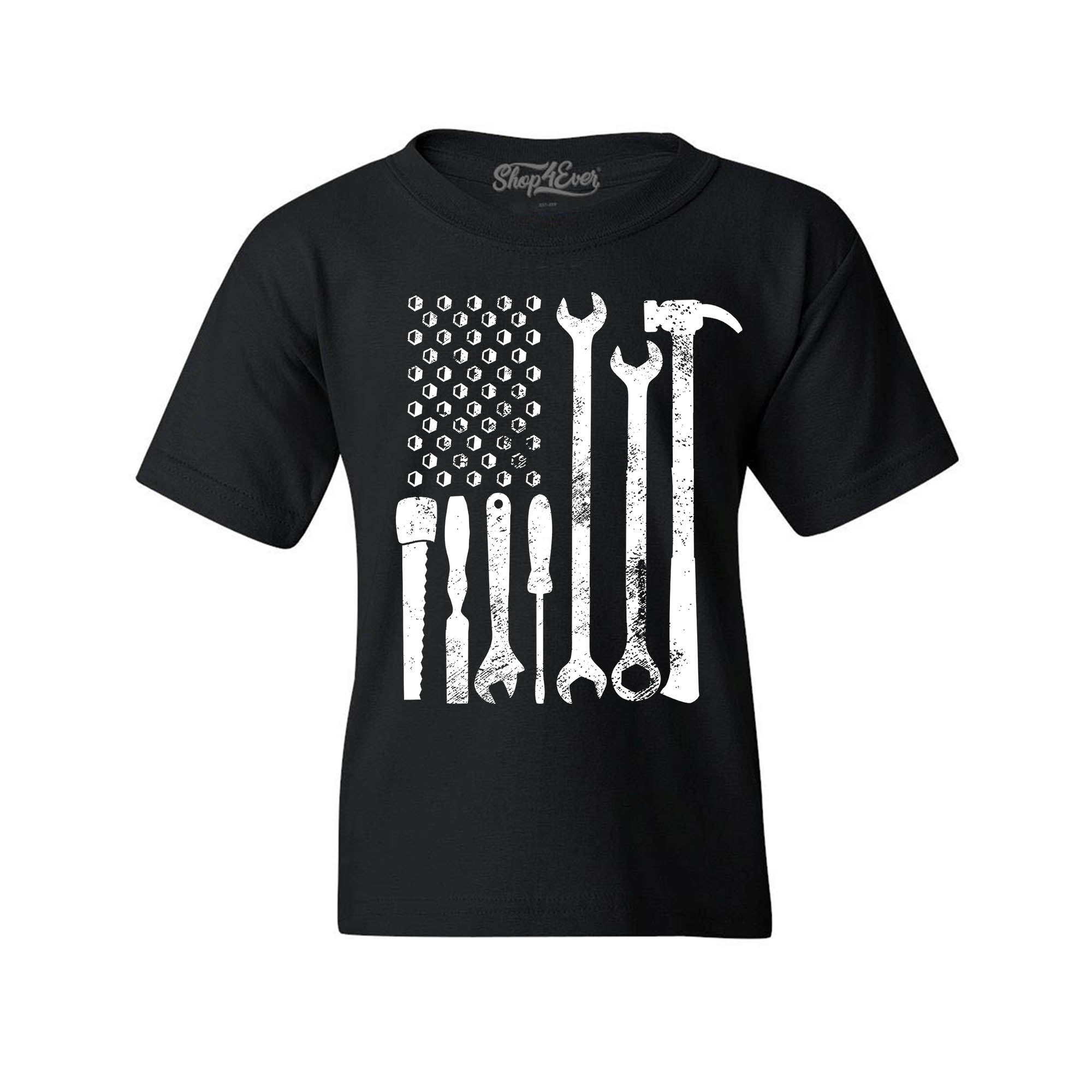 Mechanic Tool American Flag USA Child's T-Shirt Kids Tee