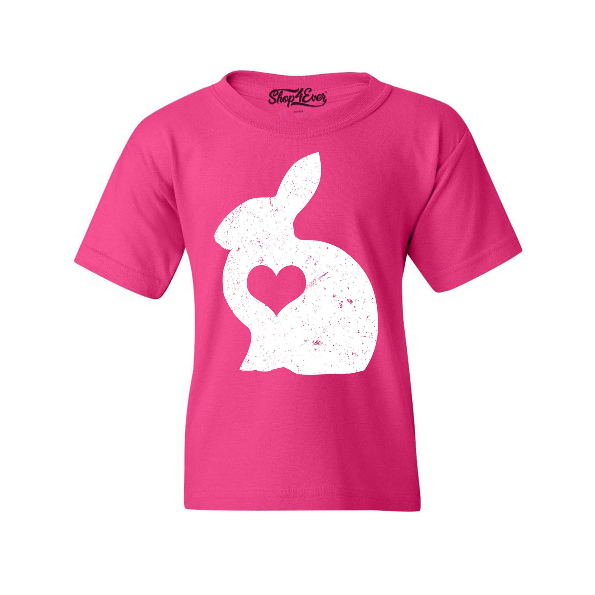 Easter Bunny Rabbit with Heart Youth's T-Shirt Spring Child Kids Tee