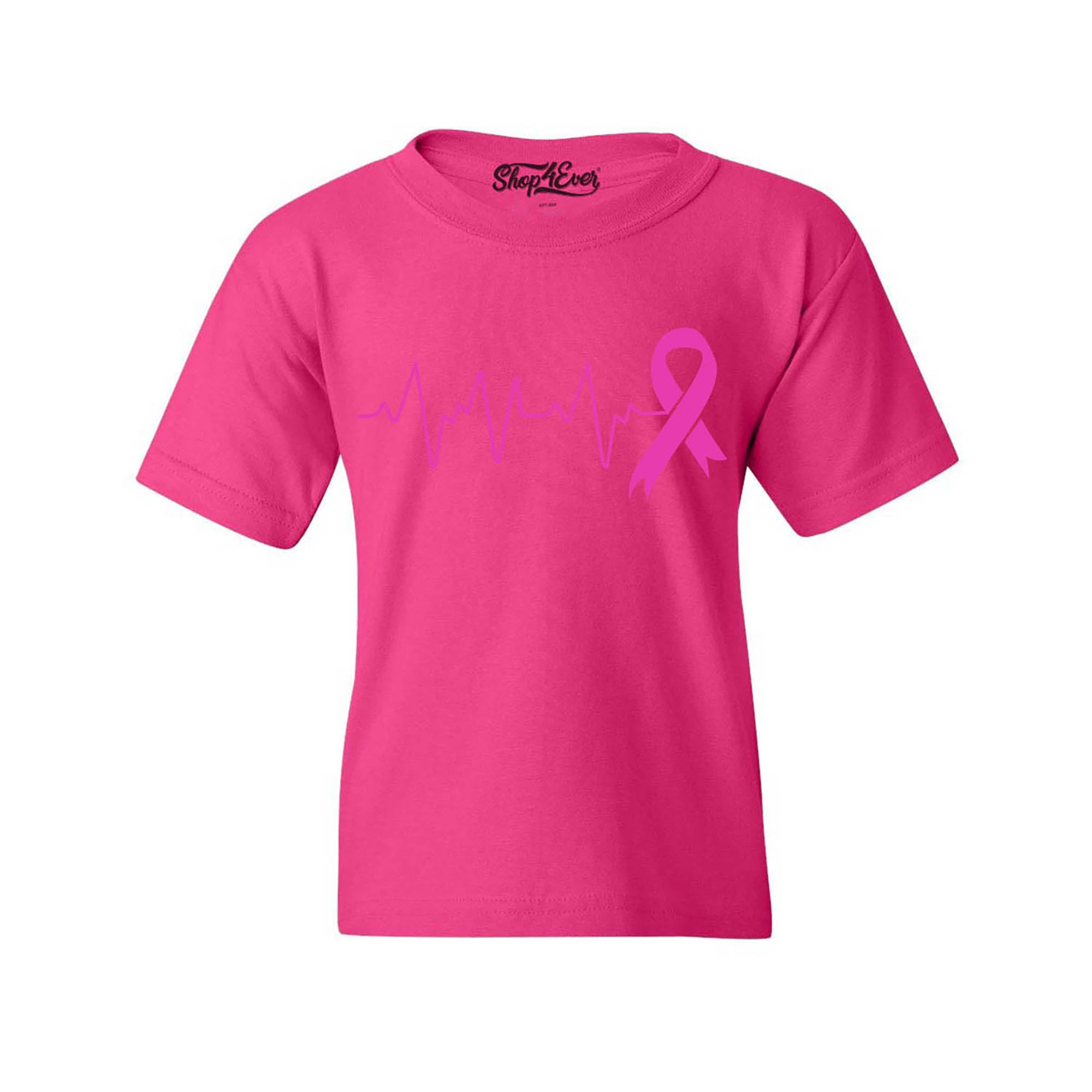 Heartbeat Pink Ribbon Breast Cancer Awareness Youth's T-Shirt