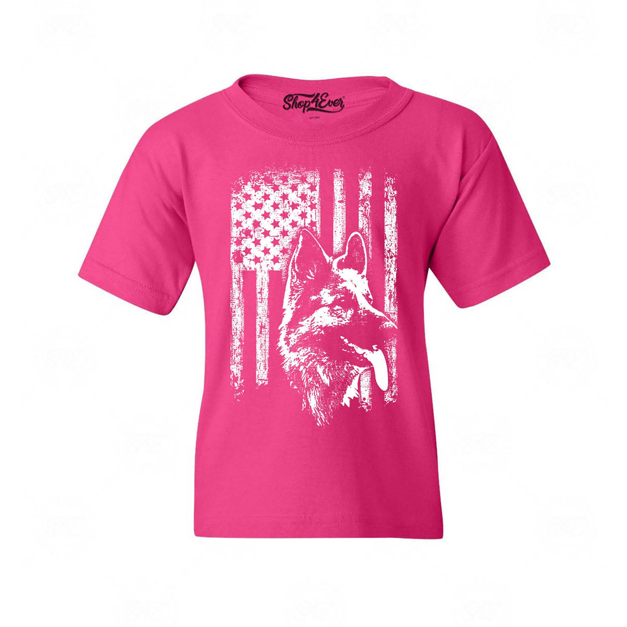 German Shepherd American Flag Youth's T-Shirt