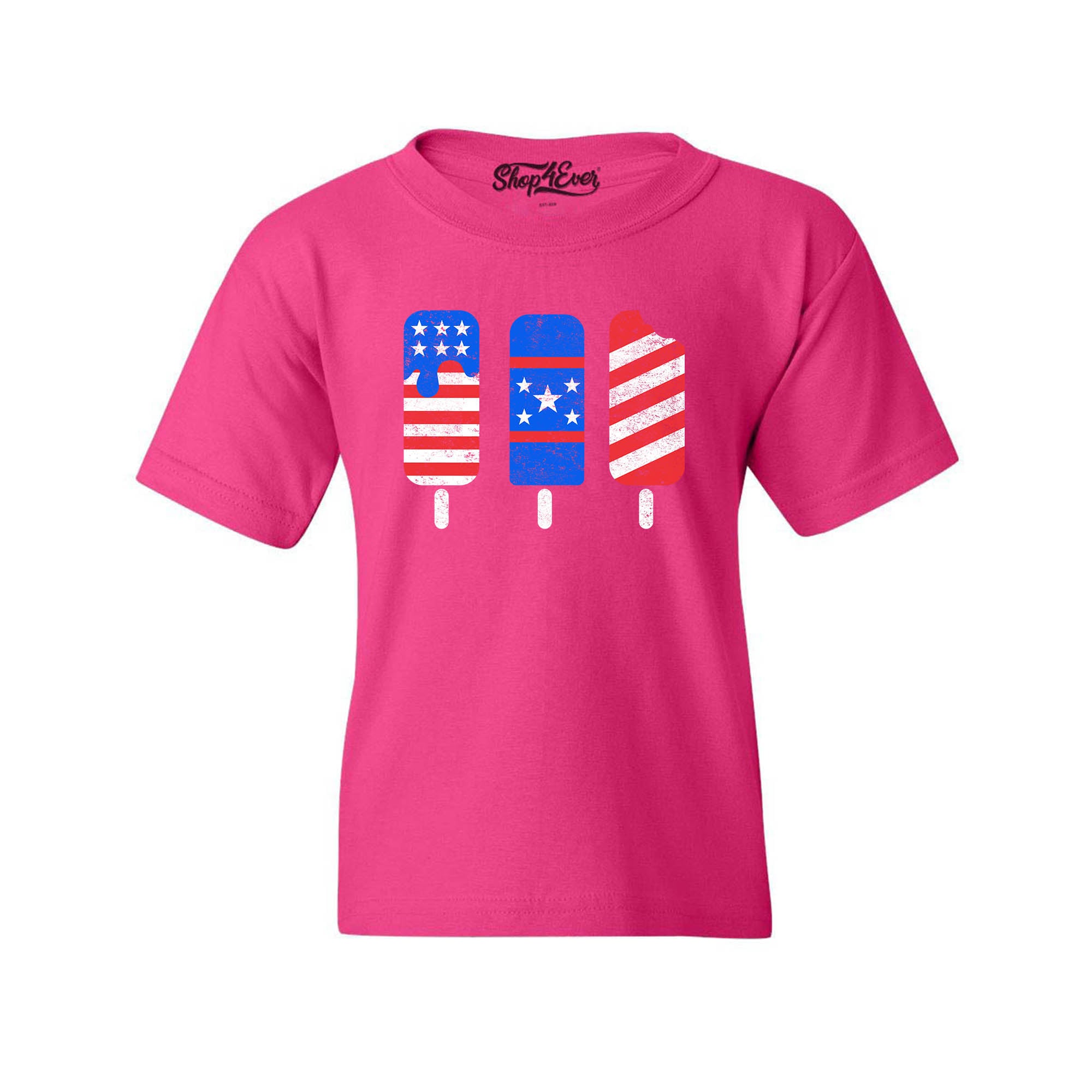 Patriotic Popsicles Ice Cream 4th of July Child's T-Shirt Kids Tee