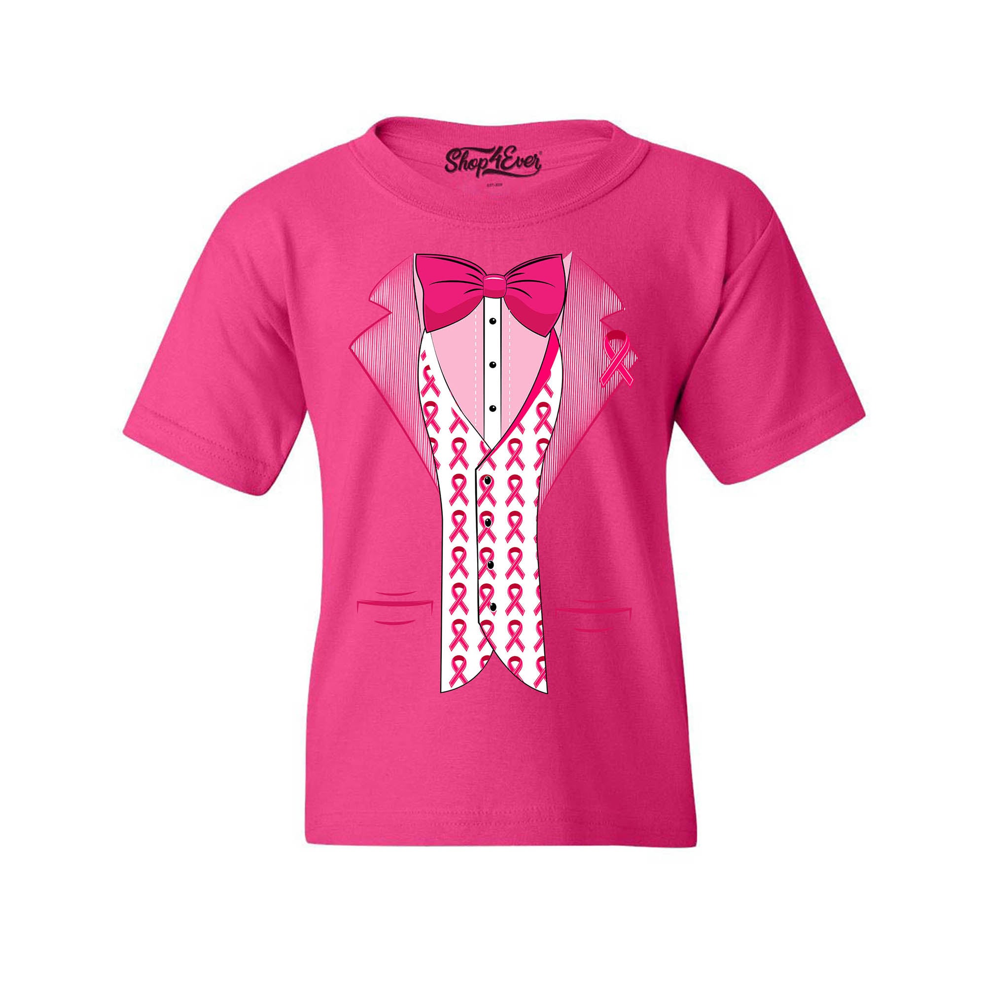 Breast Cancer Tuxedo Youth's T-Shirt Support Awareness Child's Tee