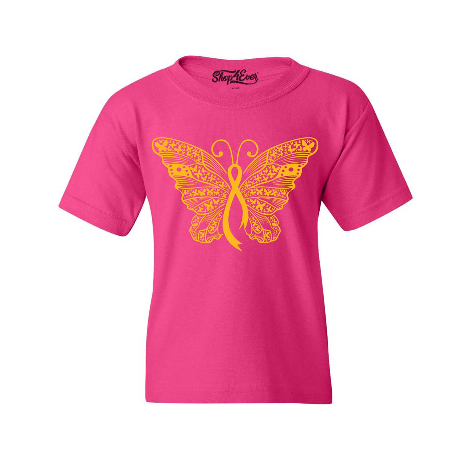 Gold Ribbon Butterfly Childhood Cancer Awareness Kids Child Tee Youth's T-Shirt