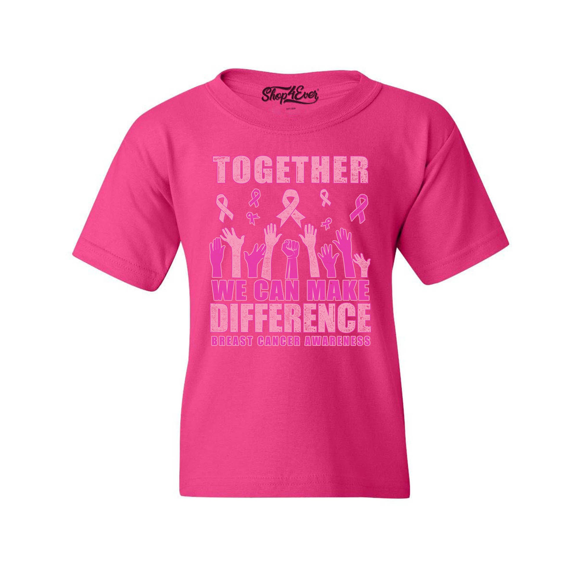 Together We Can Make A Difference Youth's T-Shirt Breast Cancer Awareness Child's Tee