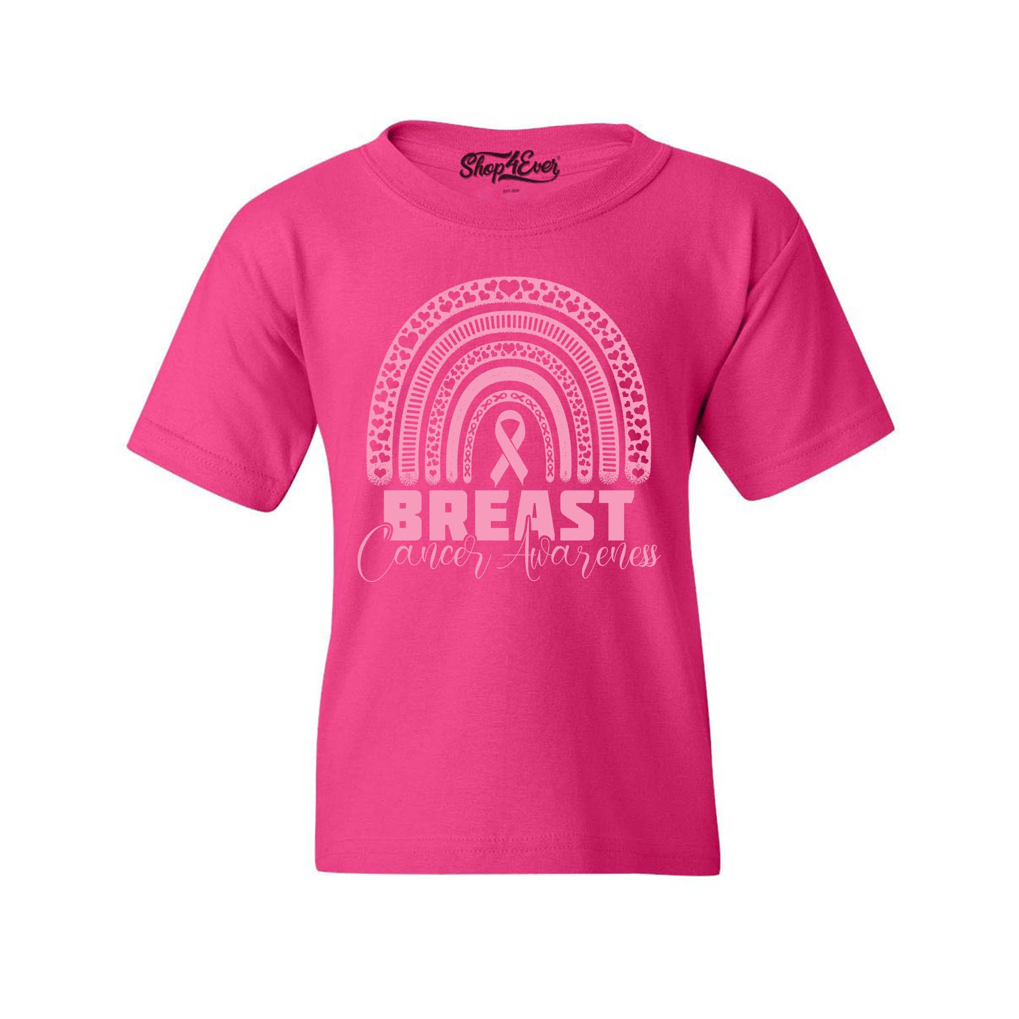 Breast Cancer Awareness Rainbow Child's T-Shirt Kids Tee