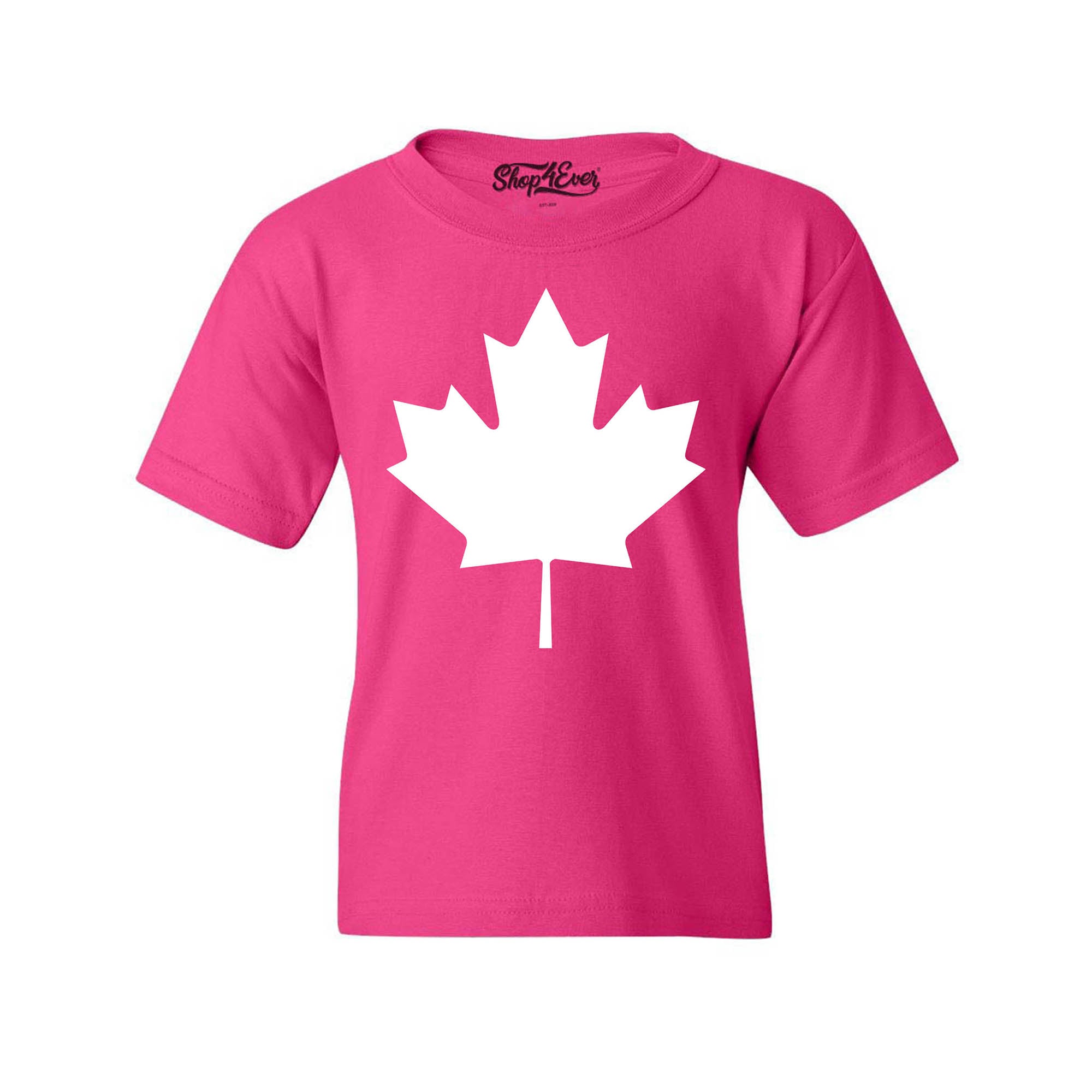 Canada White Maple Leaf Youth's T-Shirt Canadian Child Kids Tee