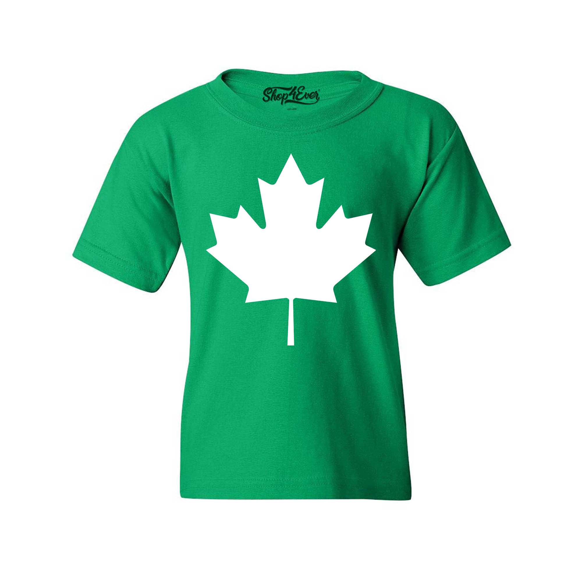 Canada White Maple Leaf Youth's T-Shirt Canadian Child Kids Tee