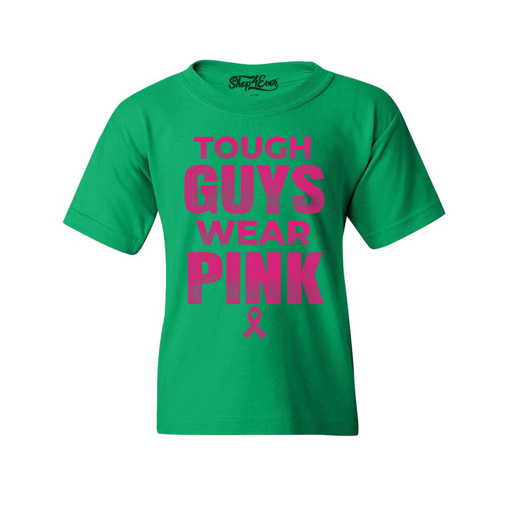 Tough Guys Wear Pink Youth's T-Shirt Breast Cancer Awareness Shirts