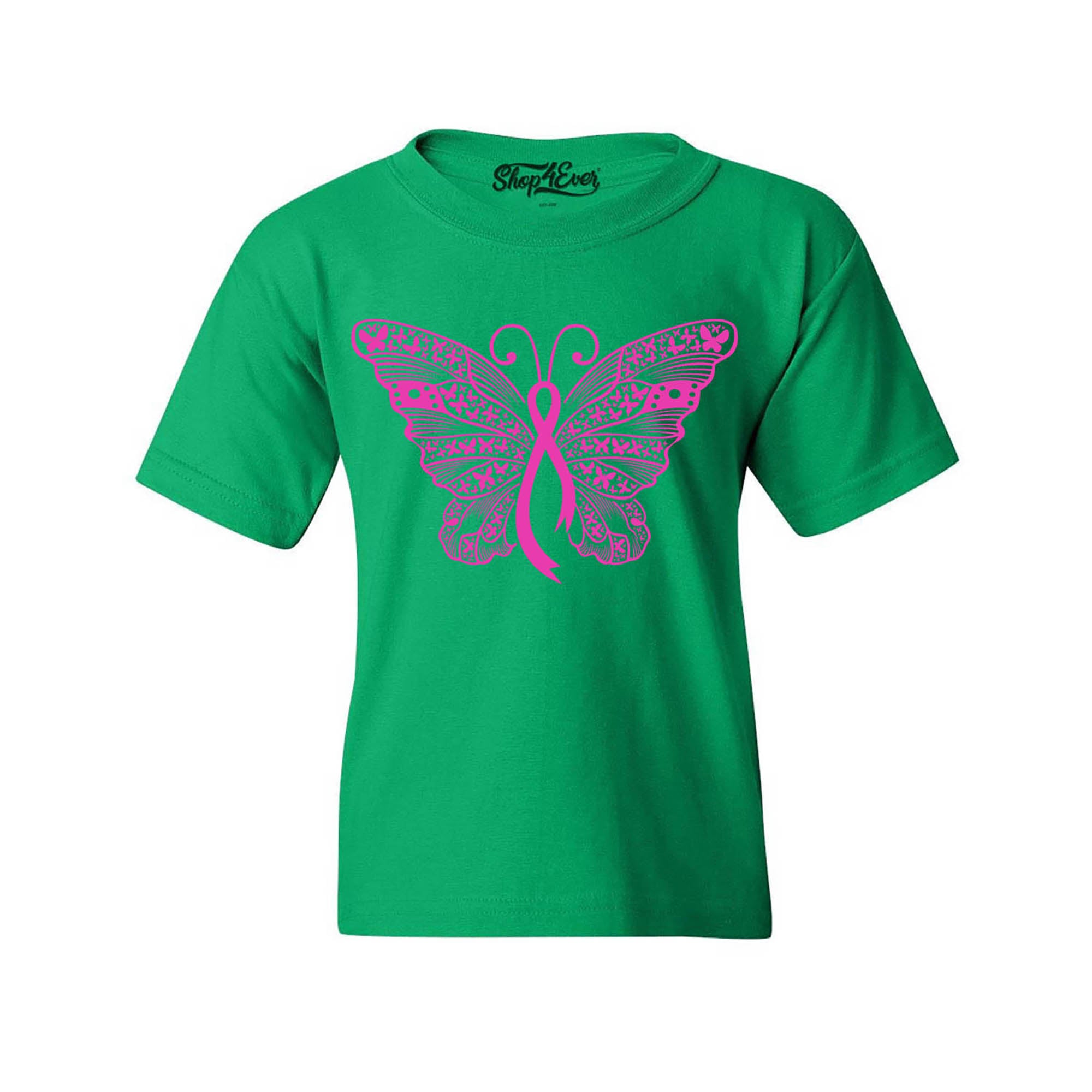 Pink Ribbon Butterfly Breast Cancer Awareness Youth's T-Shirt