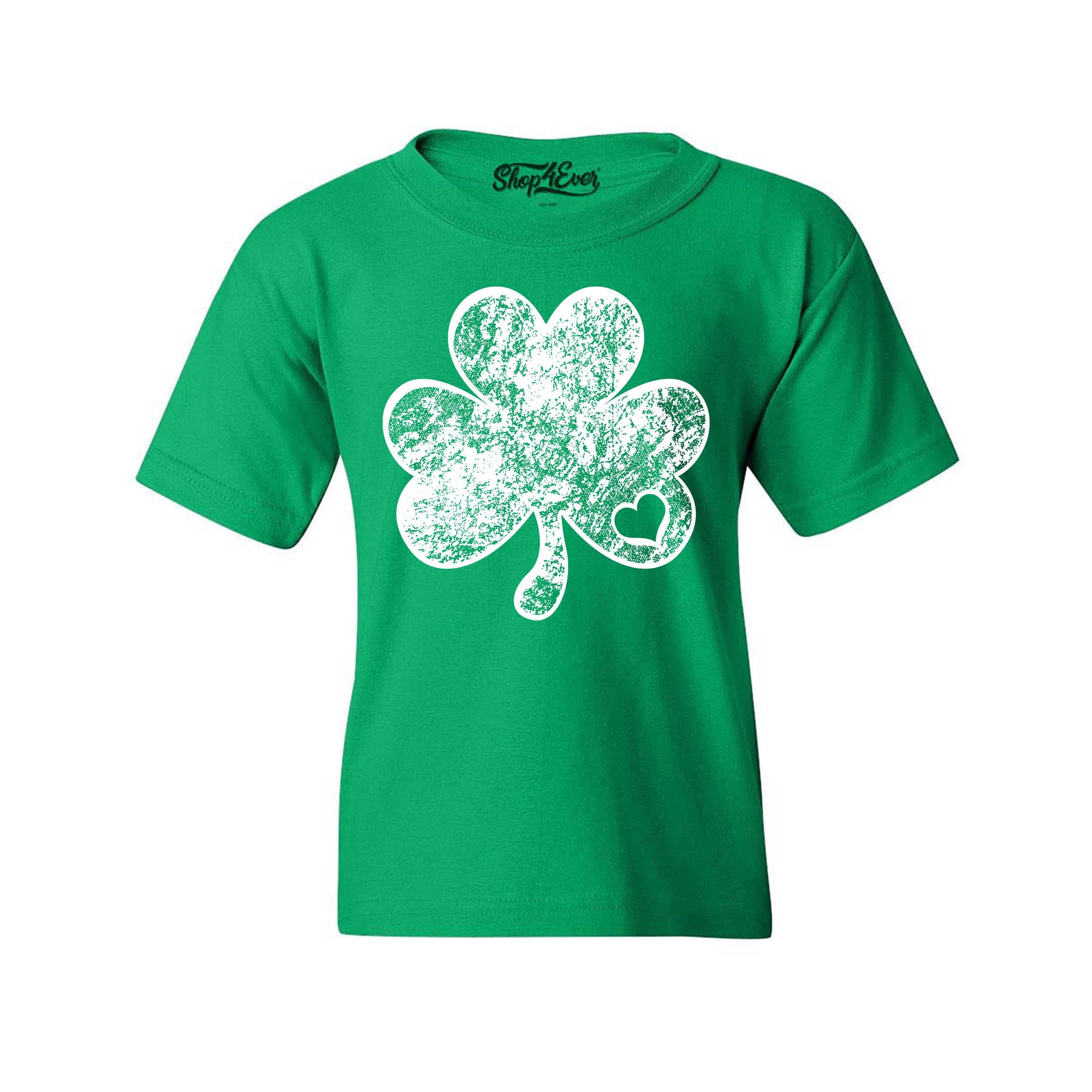 Distressed Irish Shamrock with Heart St. Patrick's Day Youth's T-Shirt