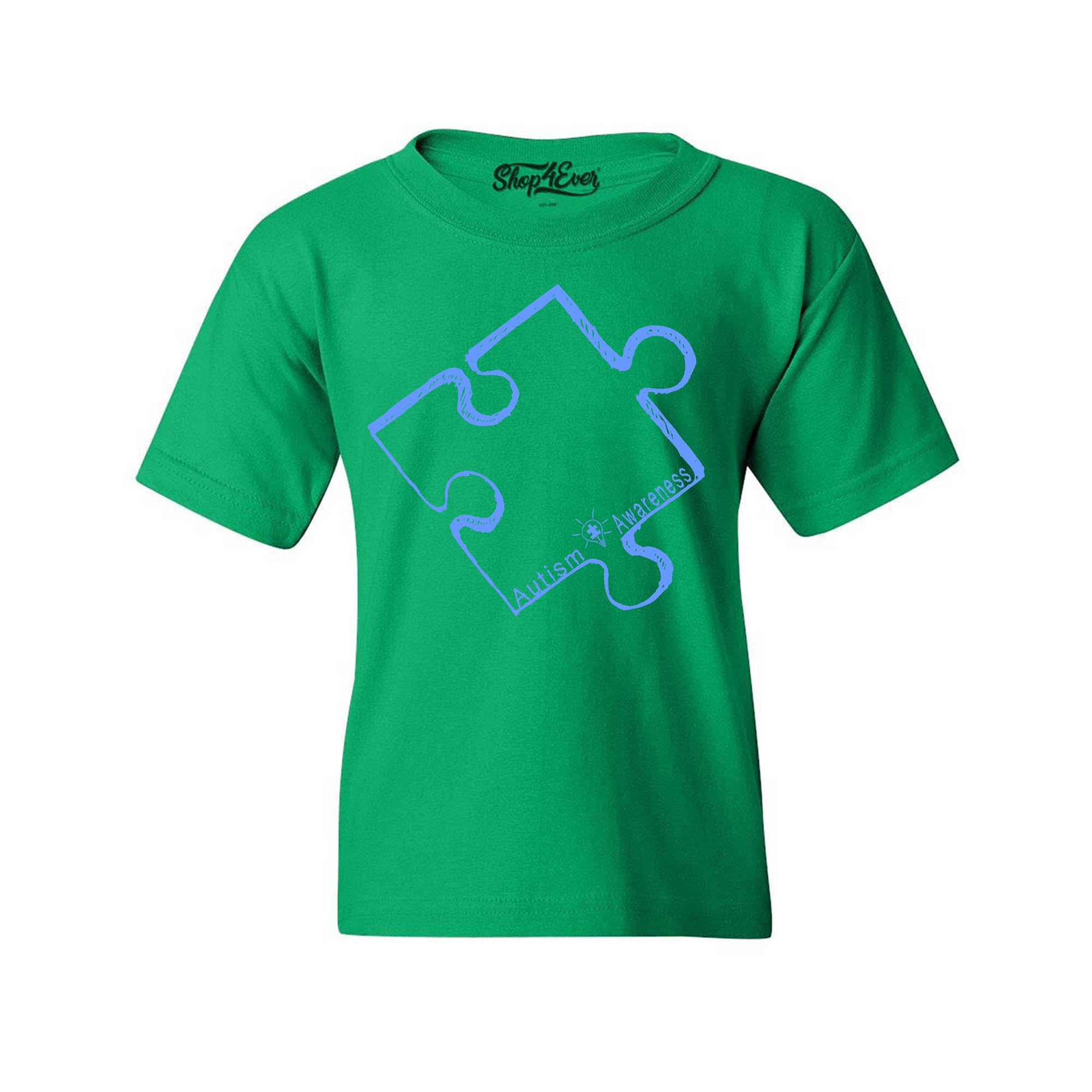 Blue Puzzle Piece Autism Awareness Child's T-Shirt Kids Tee
