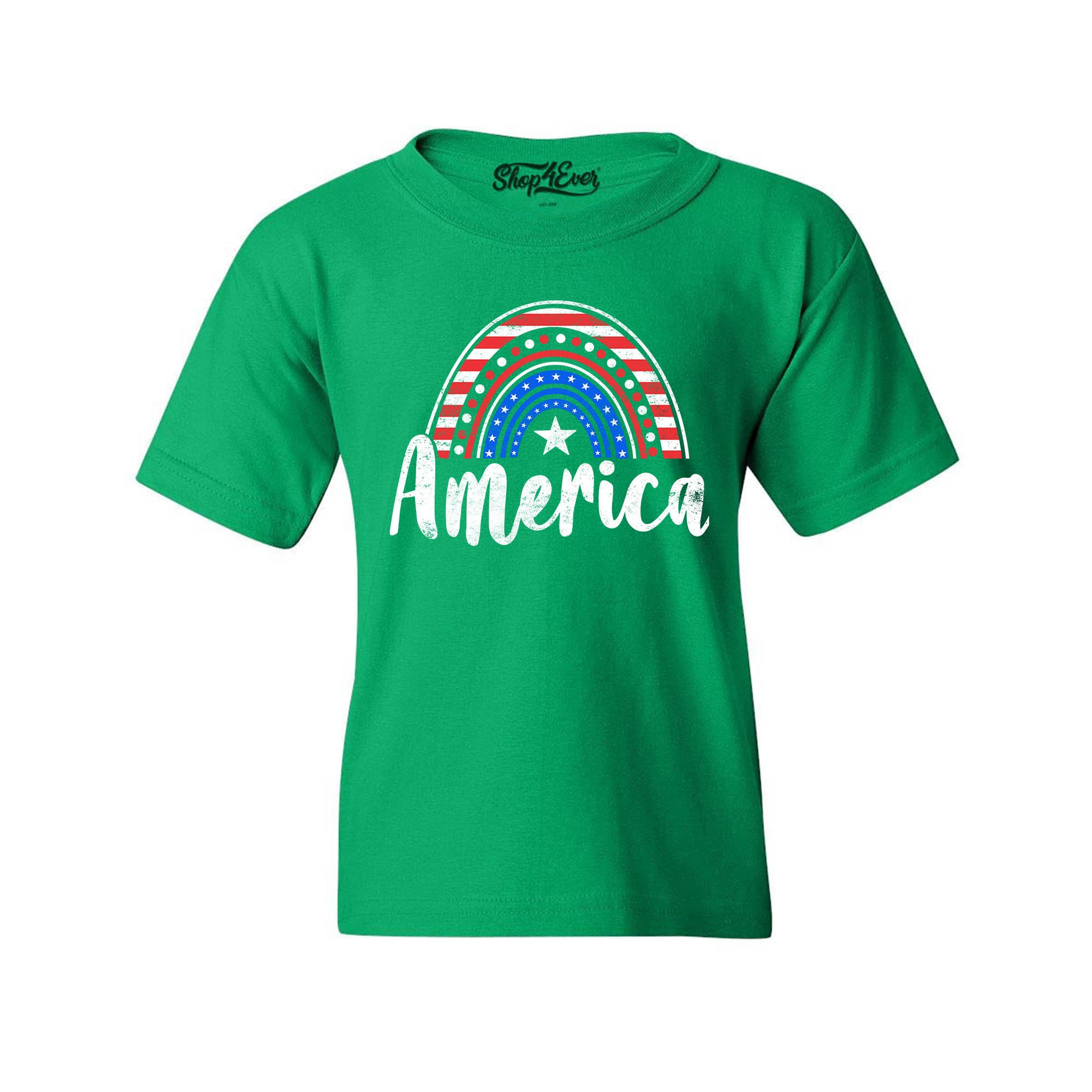 America Patriotic Rainbow 4th of July Child's T-Shirt Kids Tee