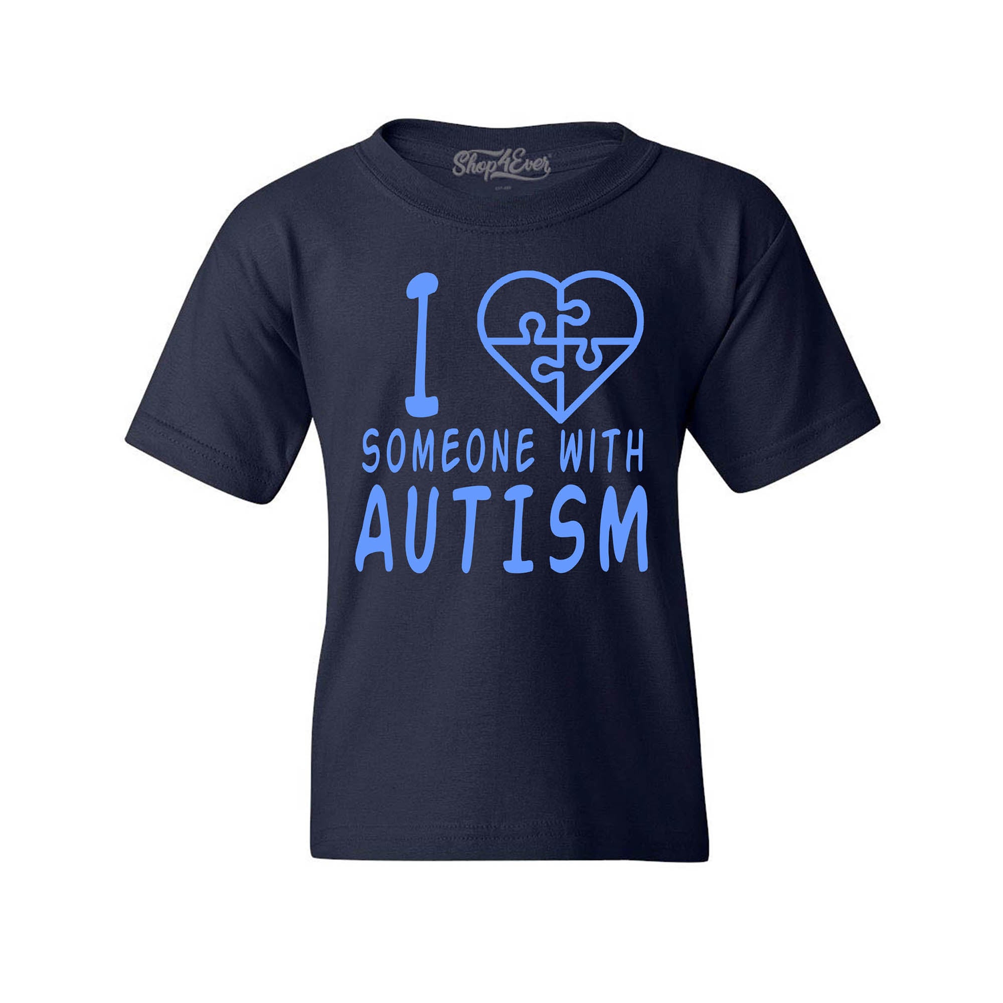 I Love Someone with Autism Blue Autism Awareness Child's T-Shirt Kids Tee