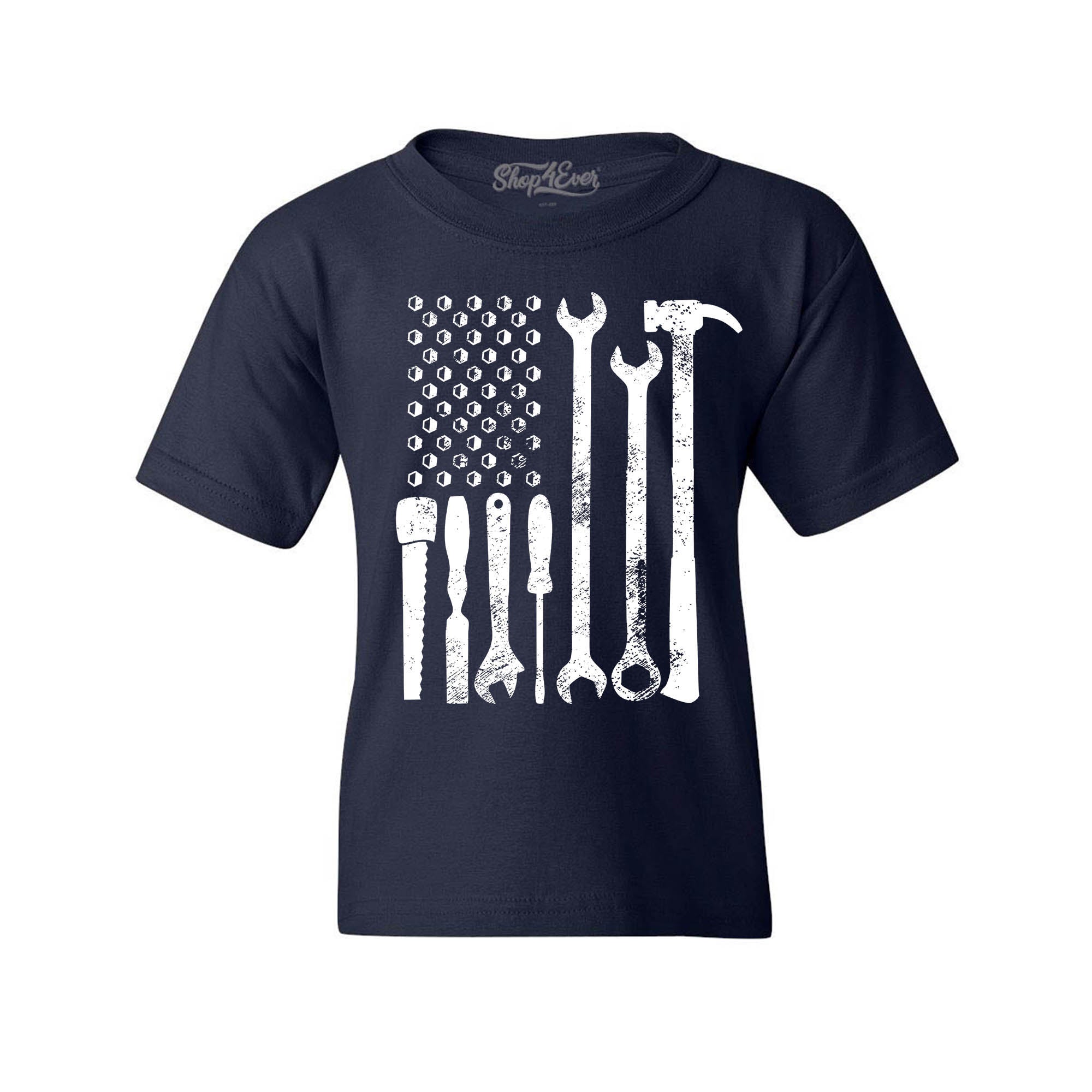 Mechanic Tool American Flag USA Child's T-Shirt Kids Tee