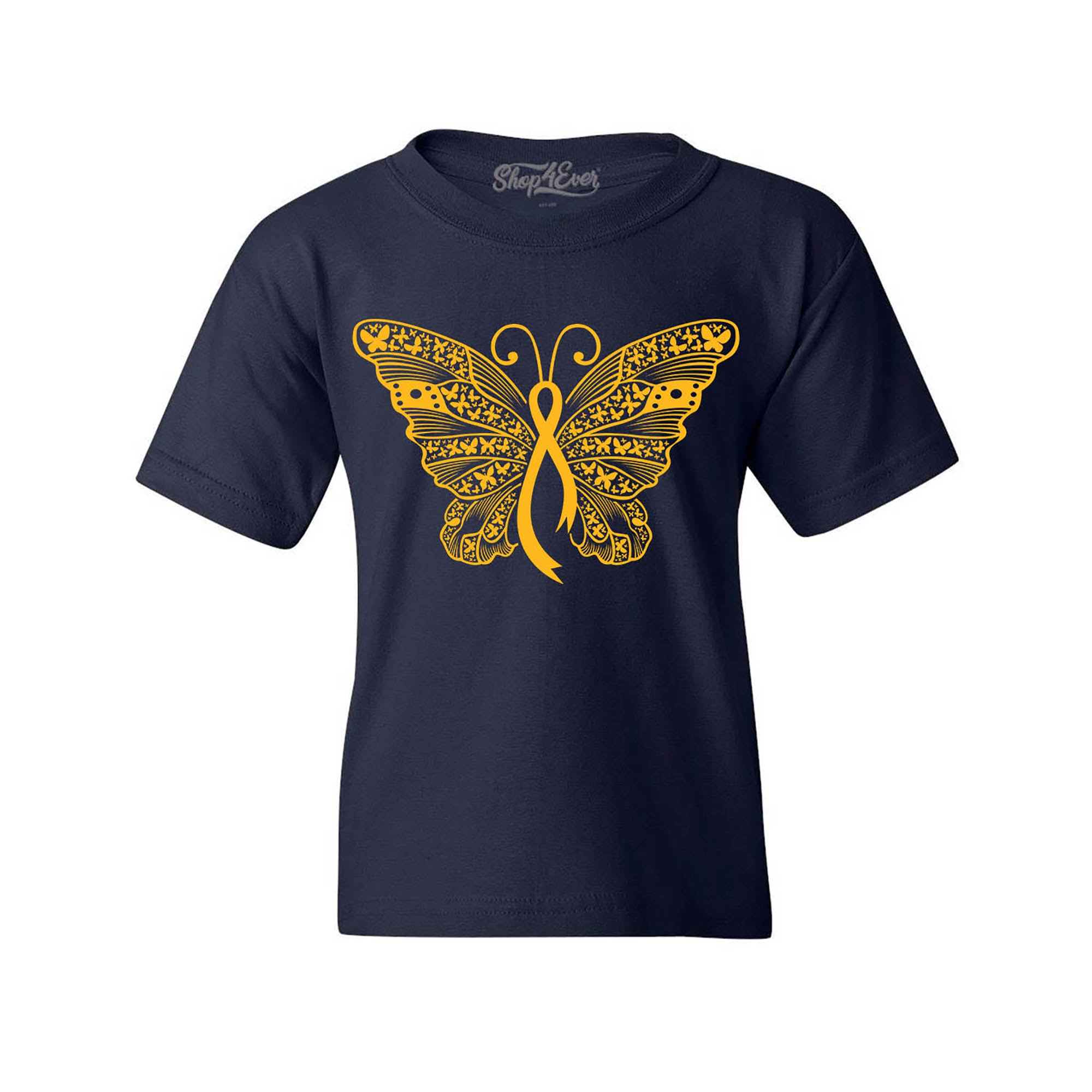 Gold Ribbon Butterfly Childhood Cancer Awareness Kids Child Tee Youth's T-Shirt