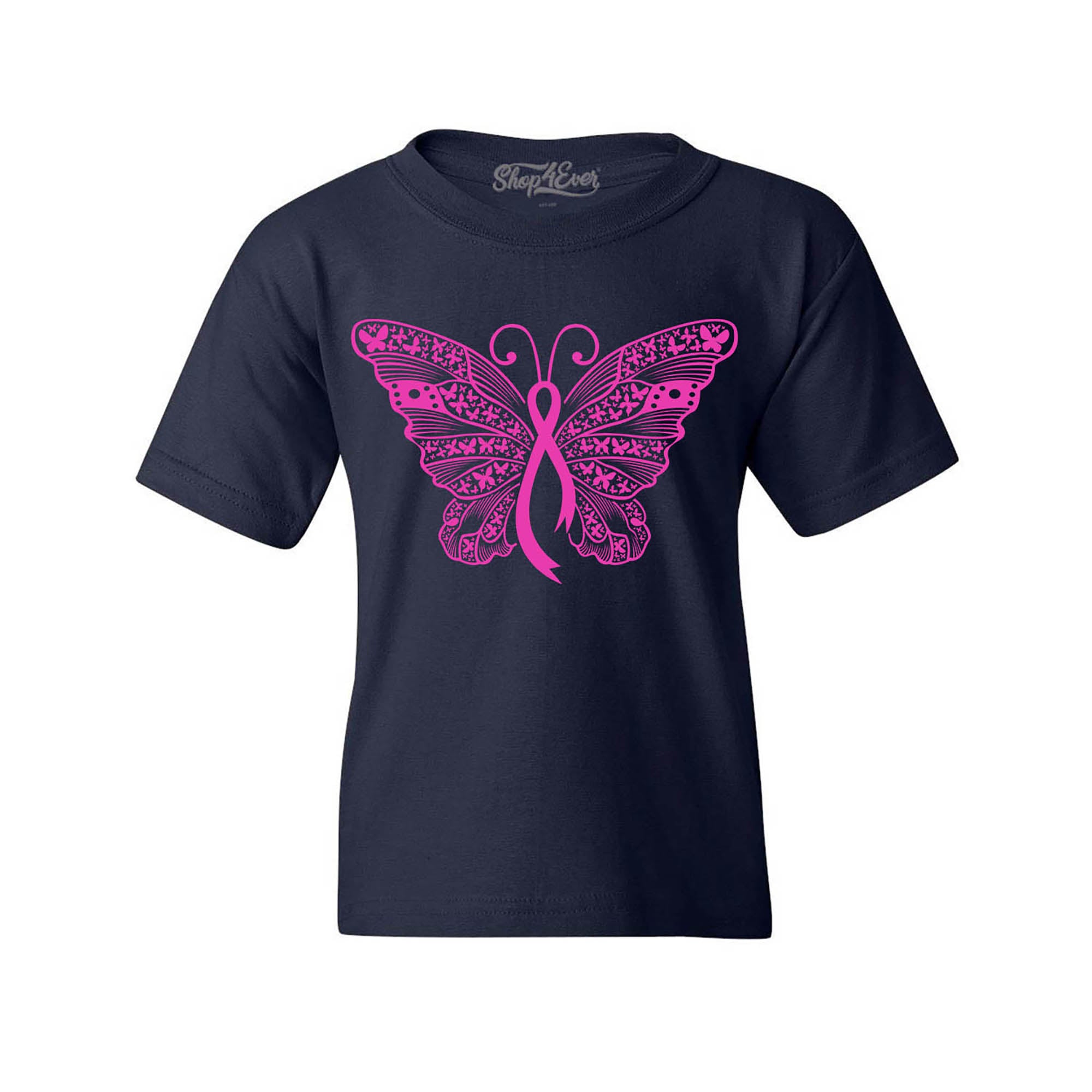 Pink Ribbon Butterfly Breast Cancer Awareness Youth's T-Shirt