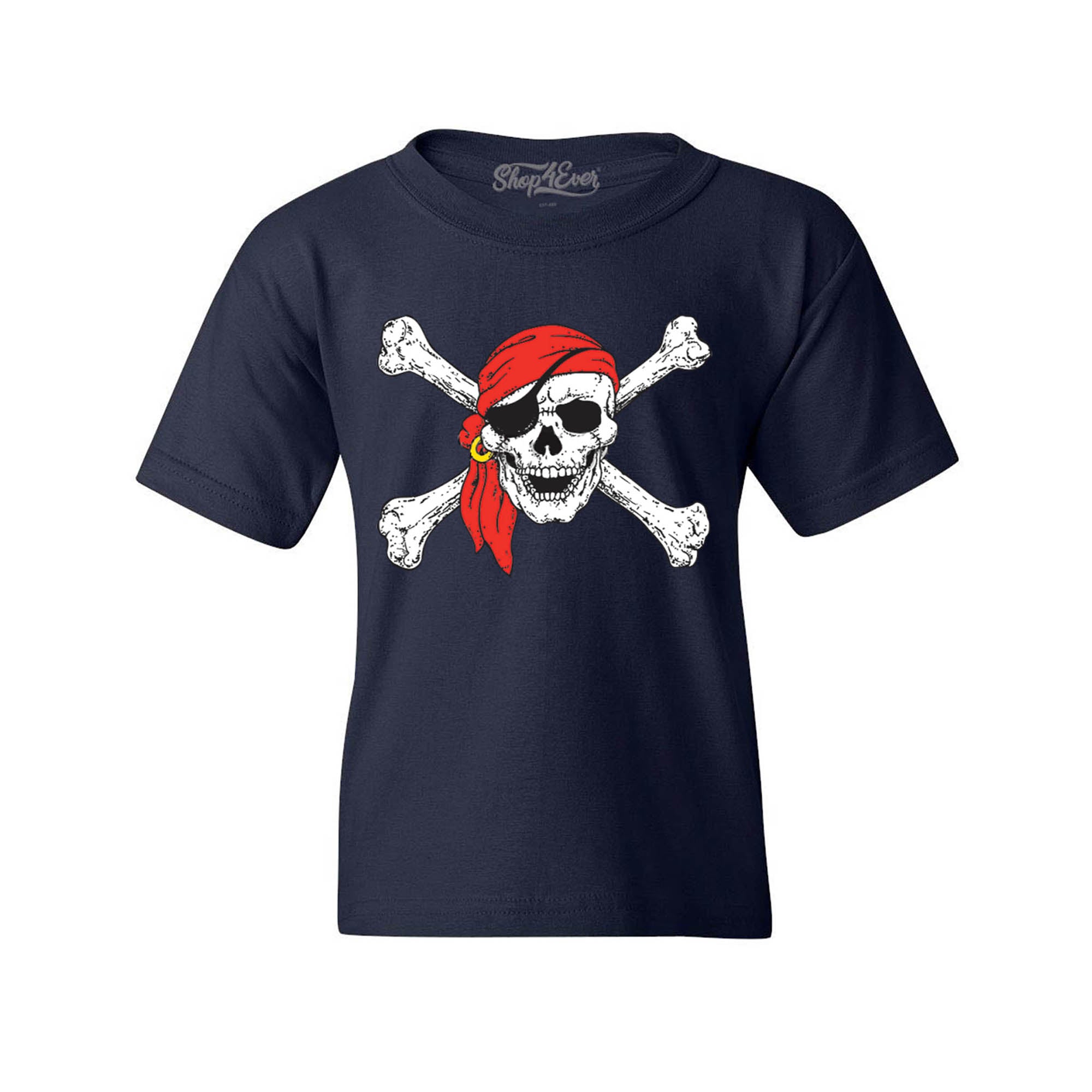 Pirate Skull & Crossbones Youth's T-Shirt Pirate Flag Child Kids Tee Shirts