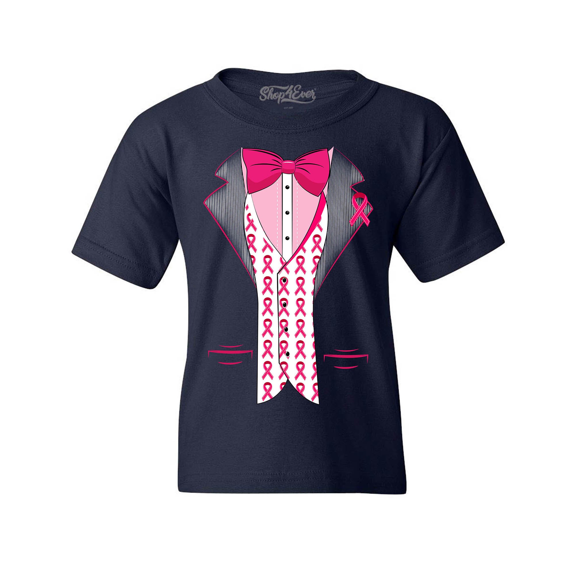 Breast Cancer Tuxedo Youth's T-Shirt Support Awareness Child's Tee