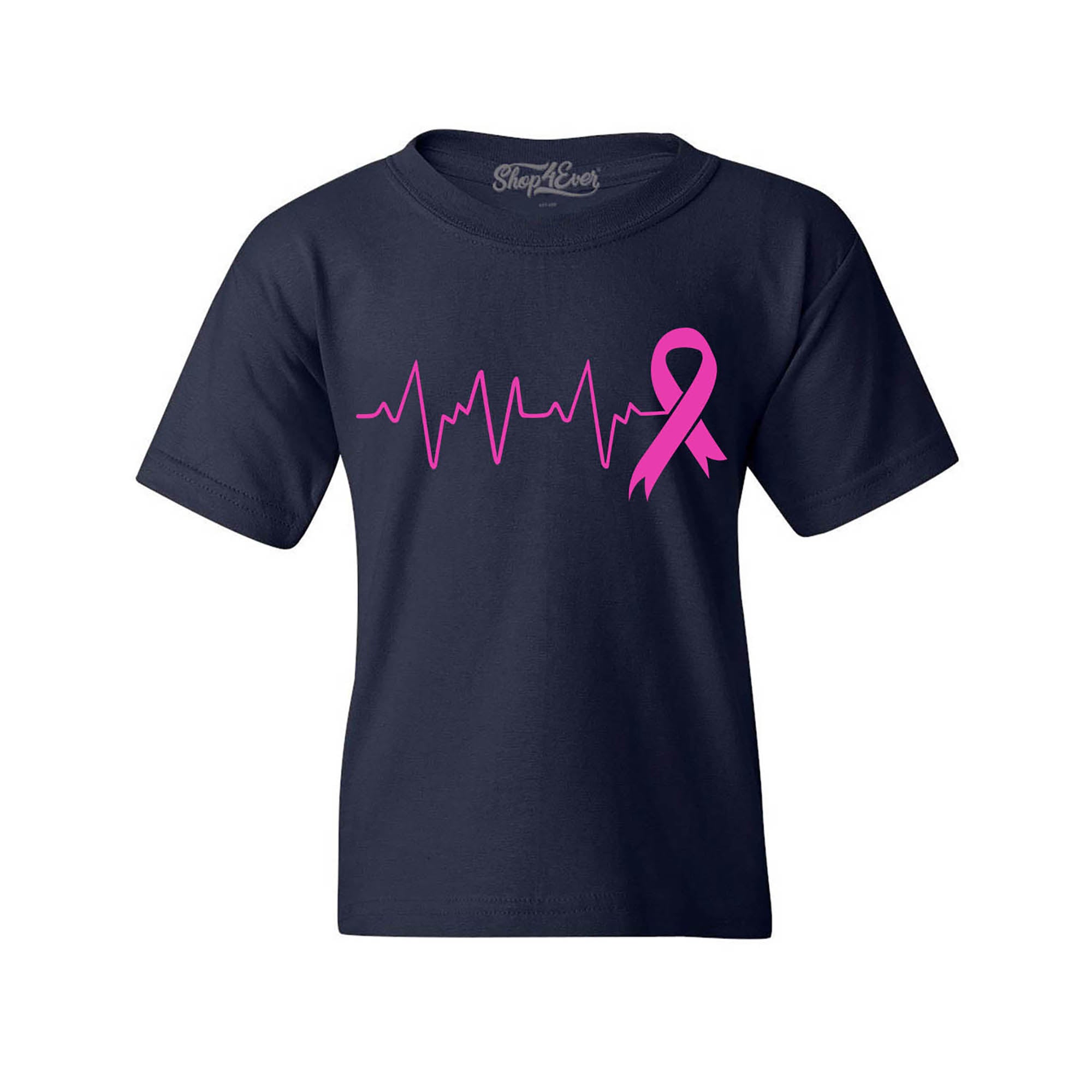 Heartbeat Pink Ribbon Breast Cancer Awareness Youth's T-Shirt