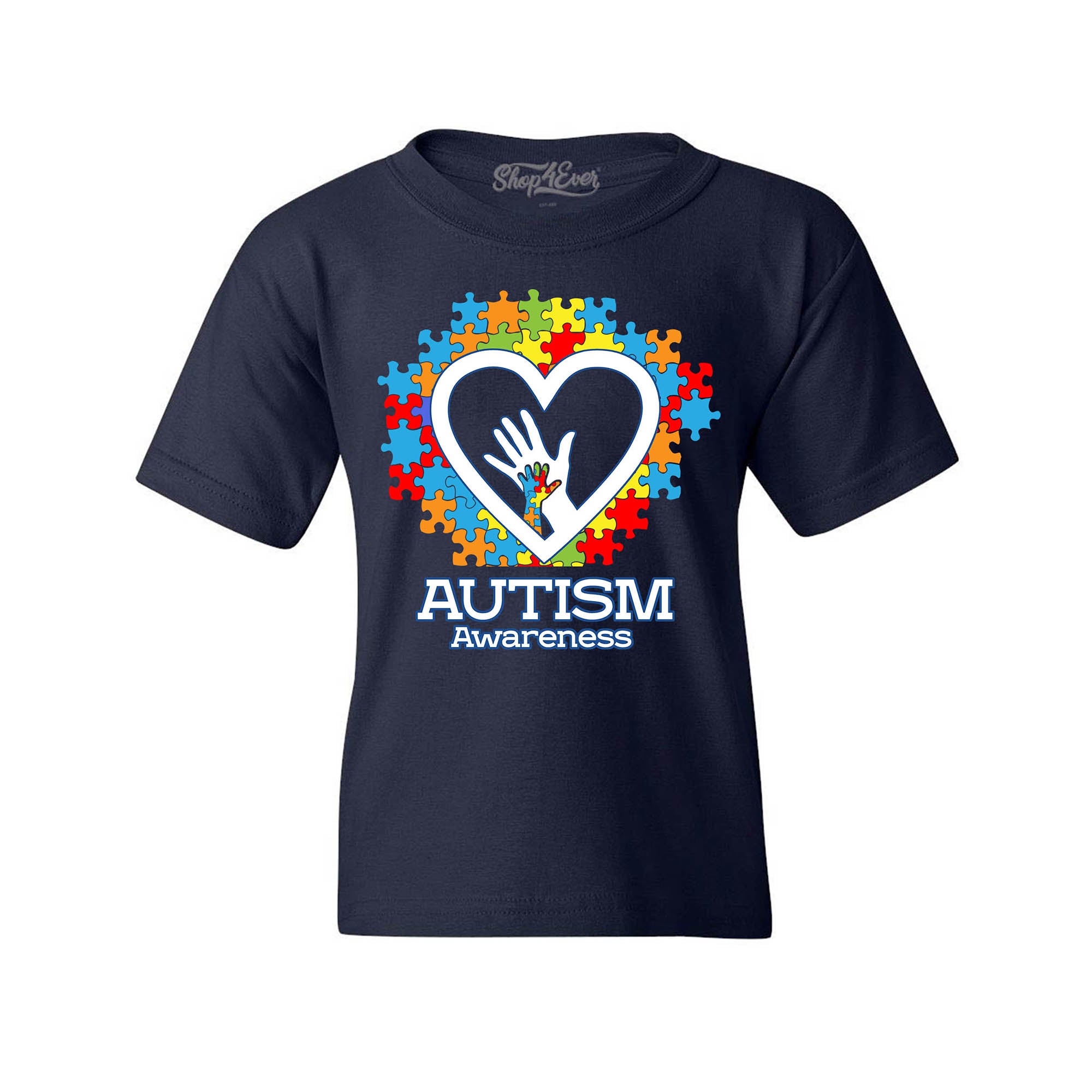 Autism Awareness Hands in Heart Child's T-Shirt Kids Tee