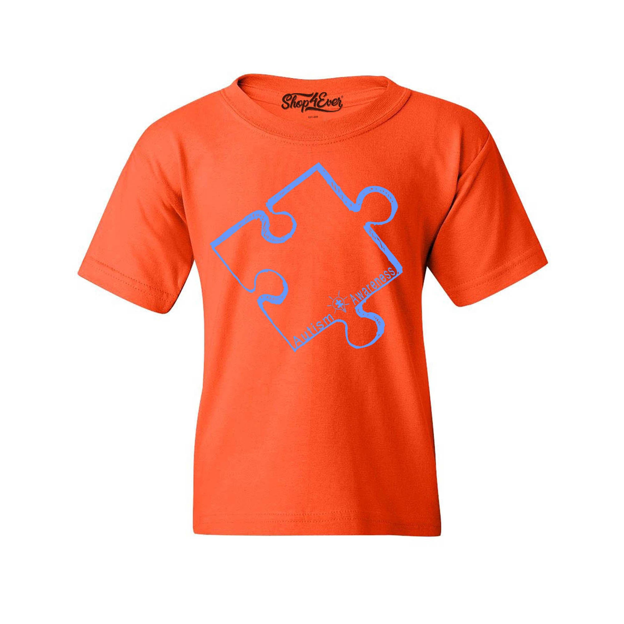 Blue Puzzle Piece Autism Awareness Child's T-Shirt Kids Tee