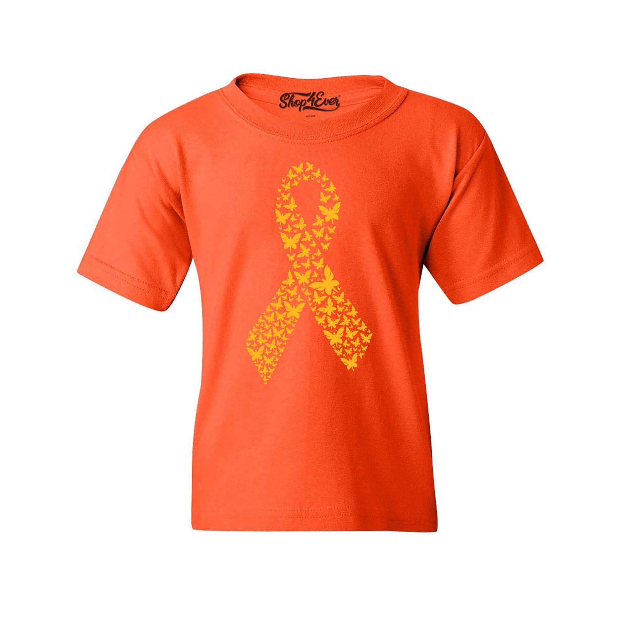 Gold Butterfly Ribbon Childhood Cancer Awareness Kids Child Youth's T-Shirt