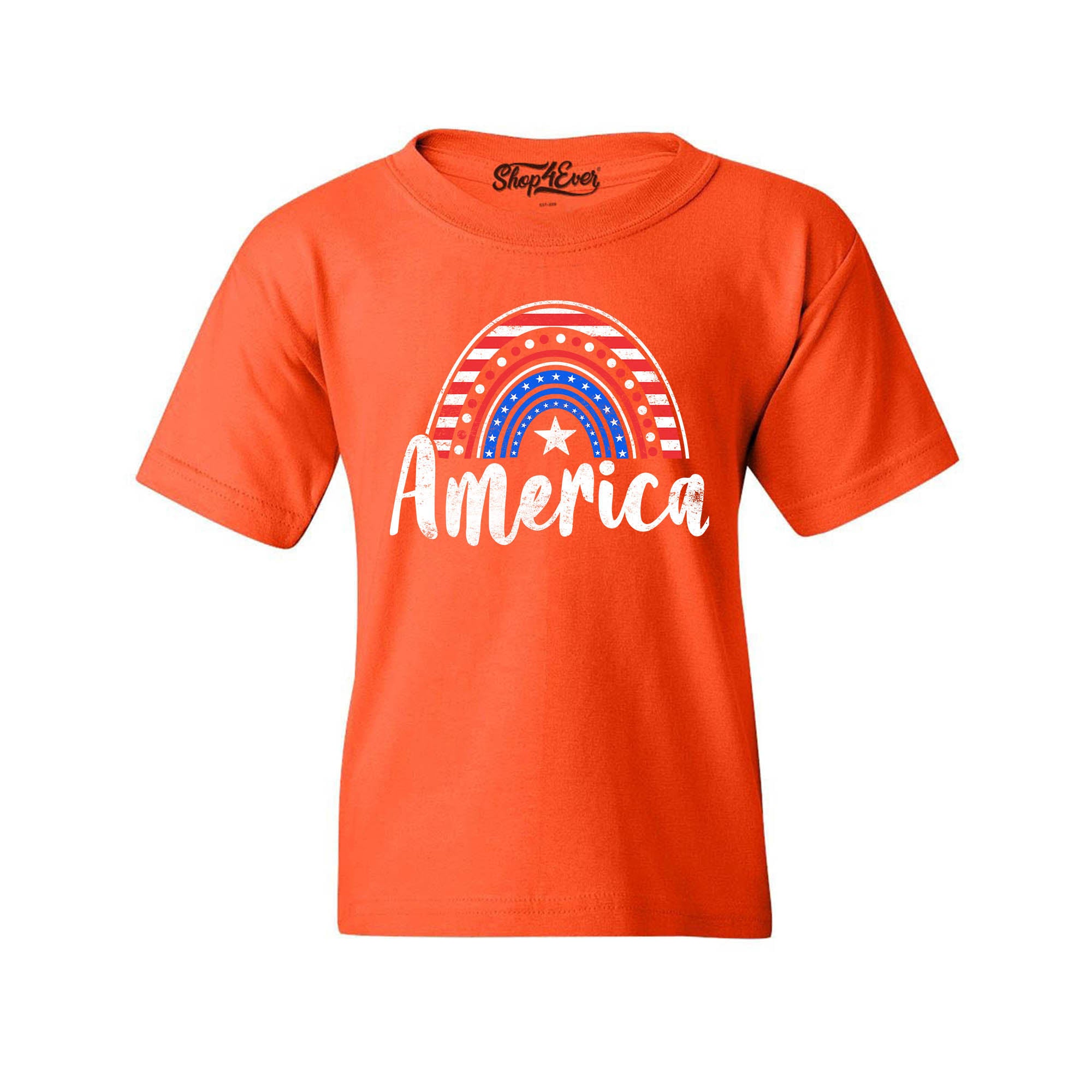 America Patriotic Rainbow 4th of July Child's T-Shirt Kids Tee